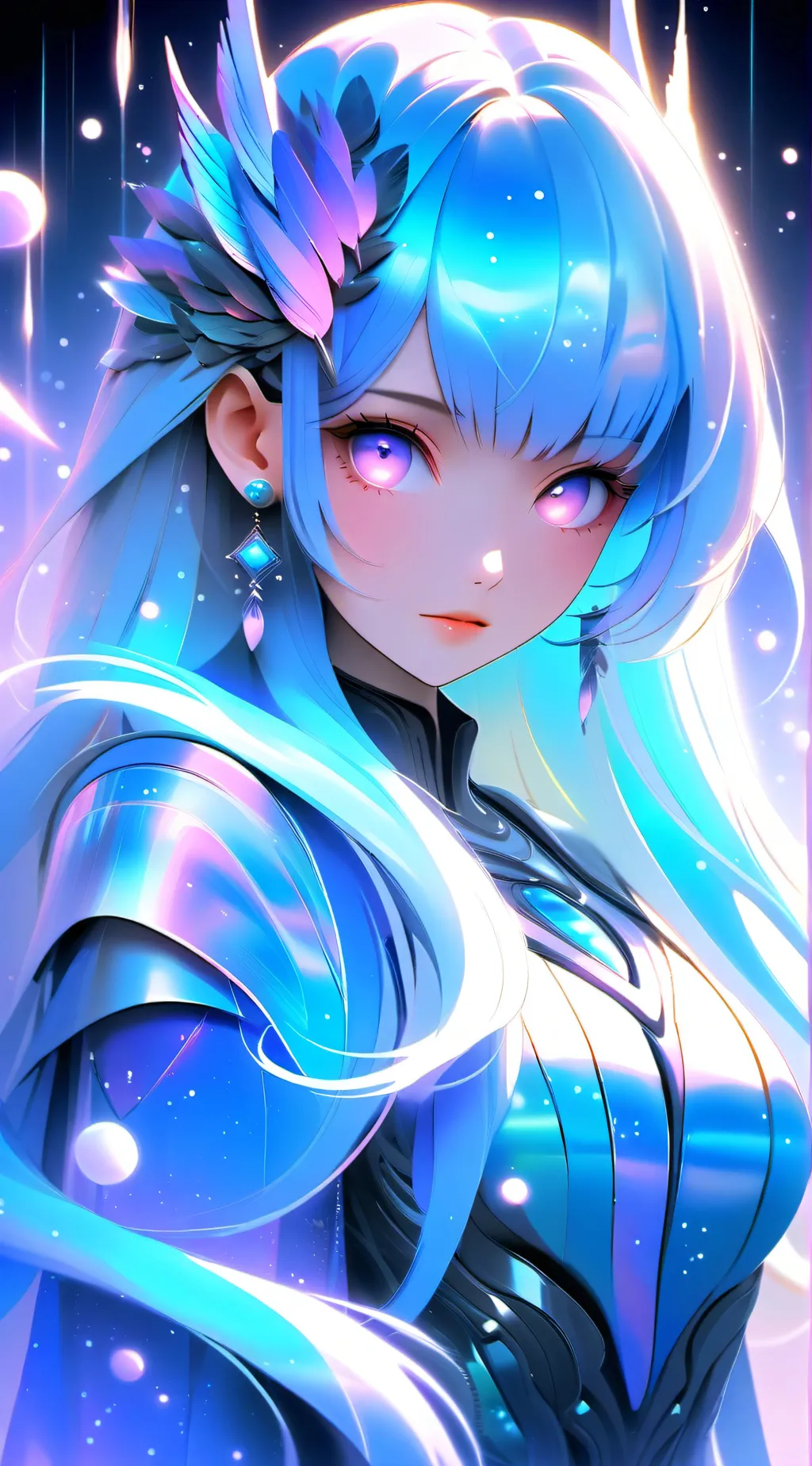 ai character: Violet background