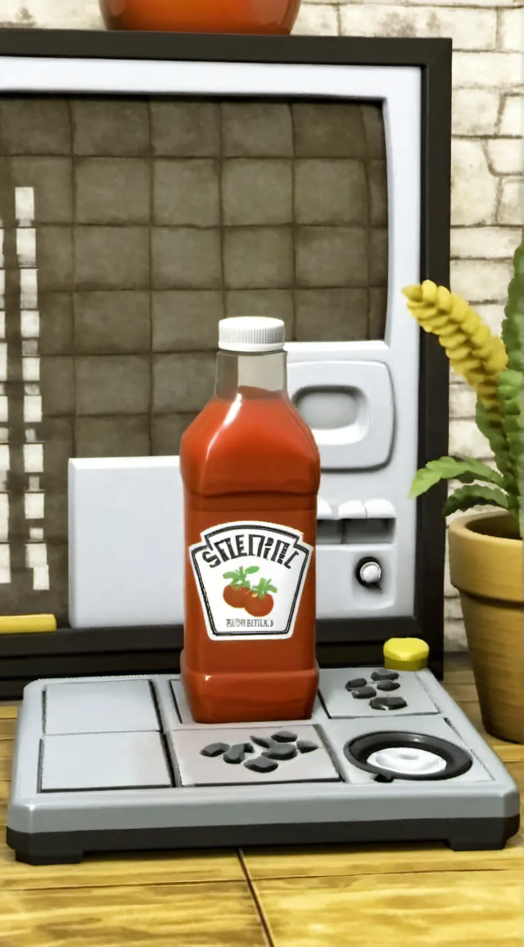 ai character: Ketchup  background