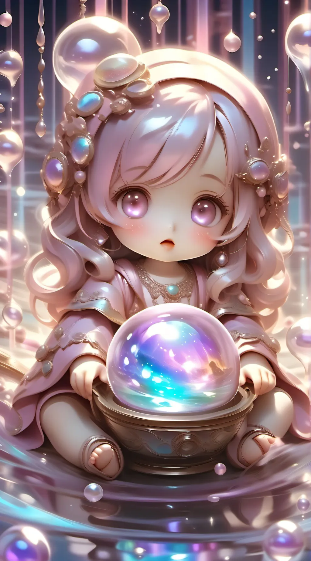 ai character: baby pink background