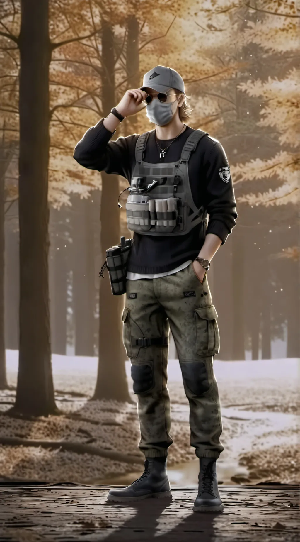ai character: Camo dude background