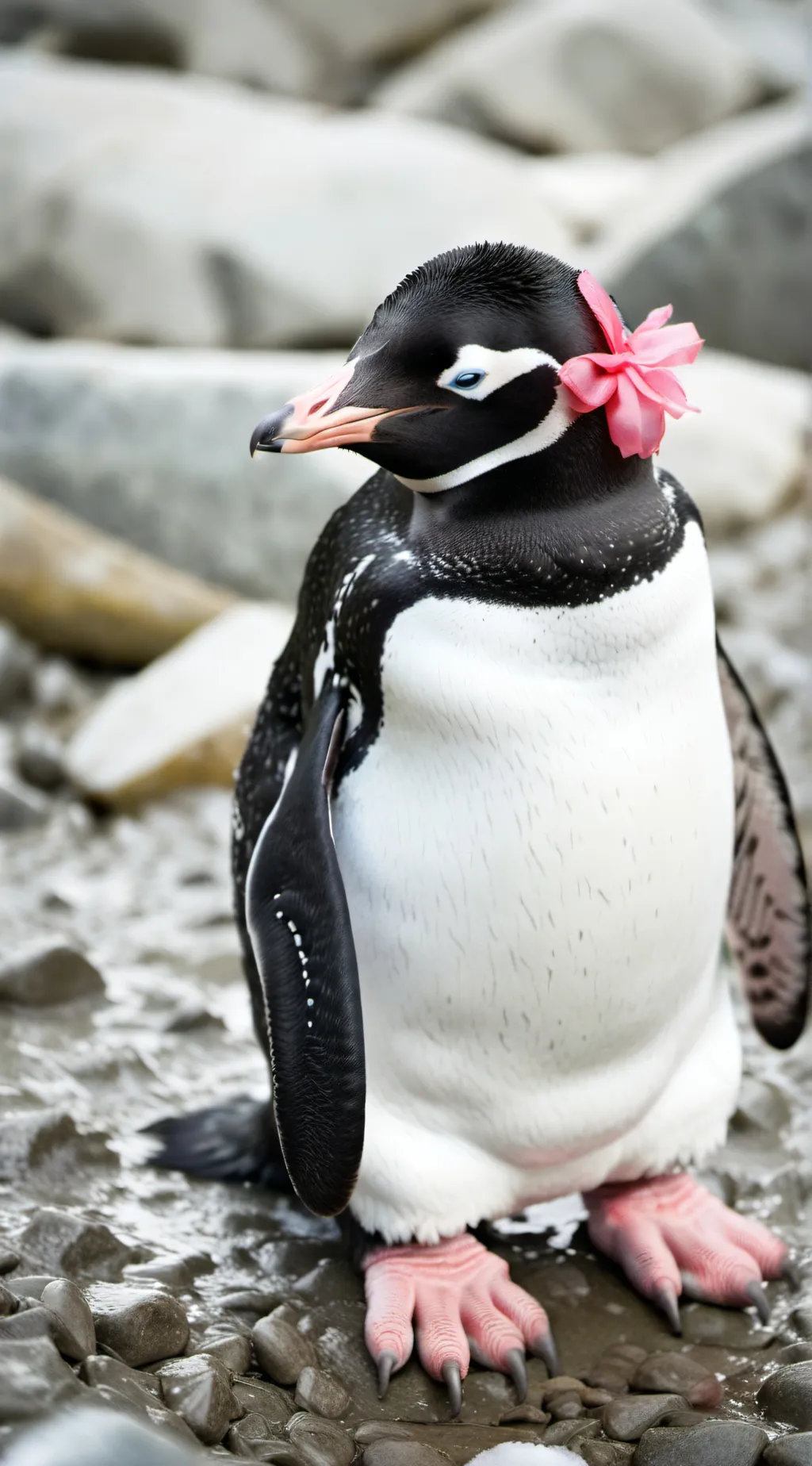 ai character: Adélie penguin  background