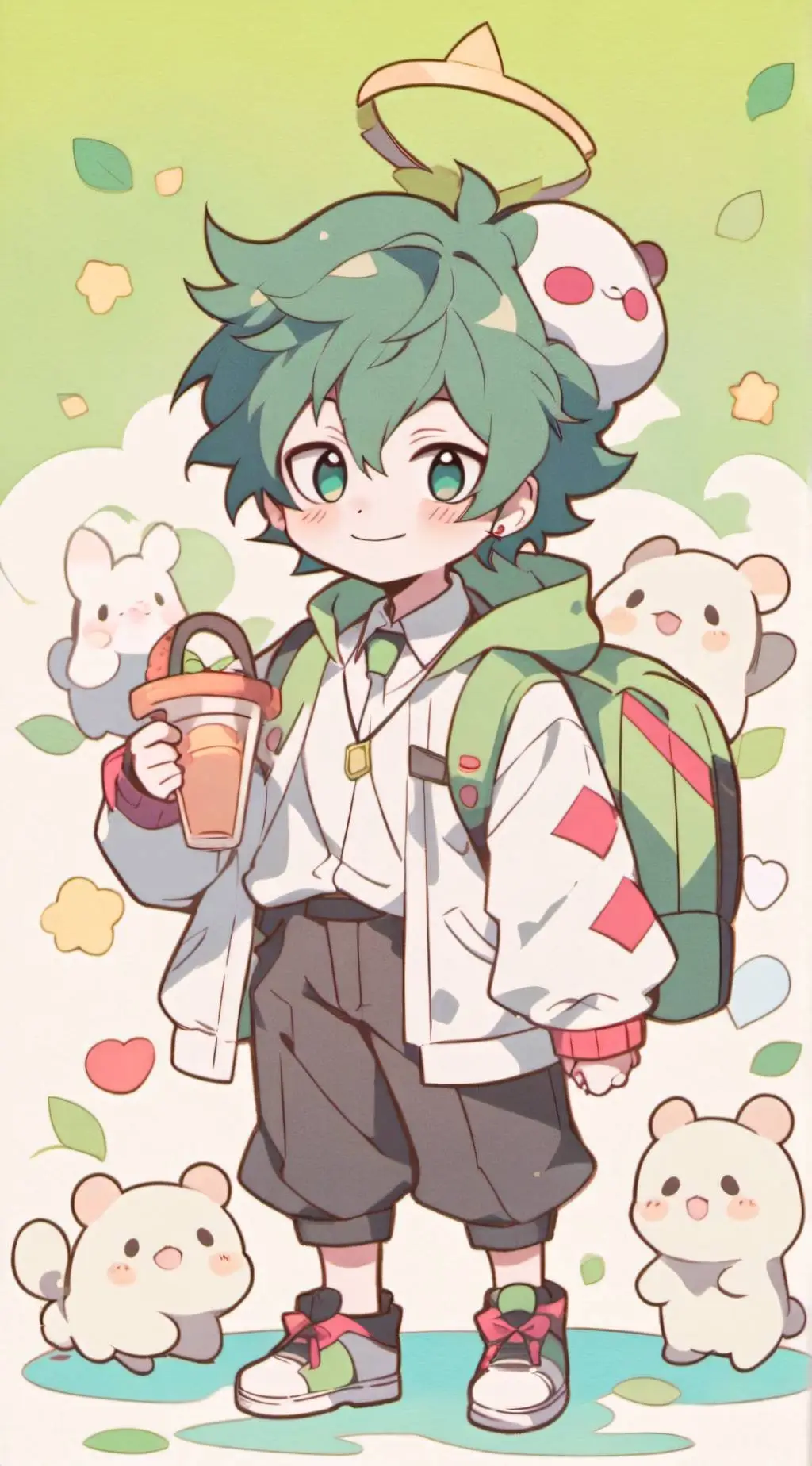 ai character: Chibi Deku background