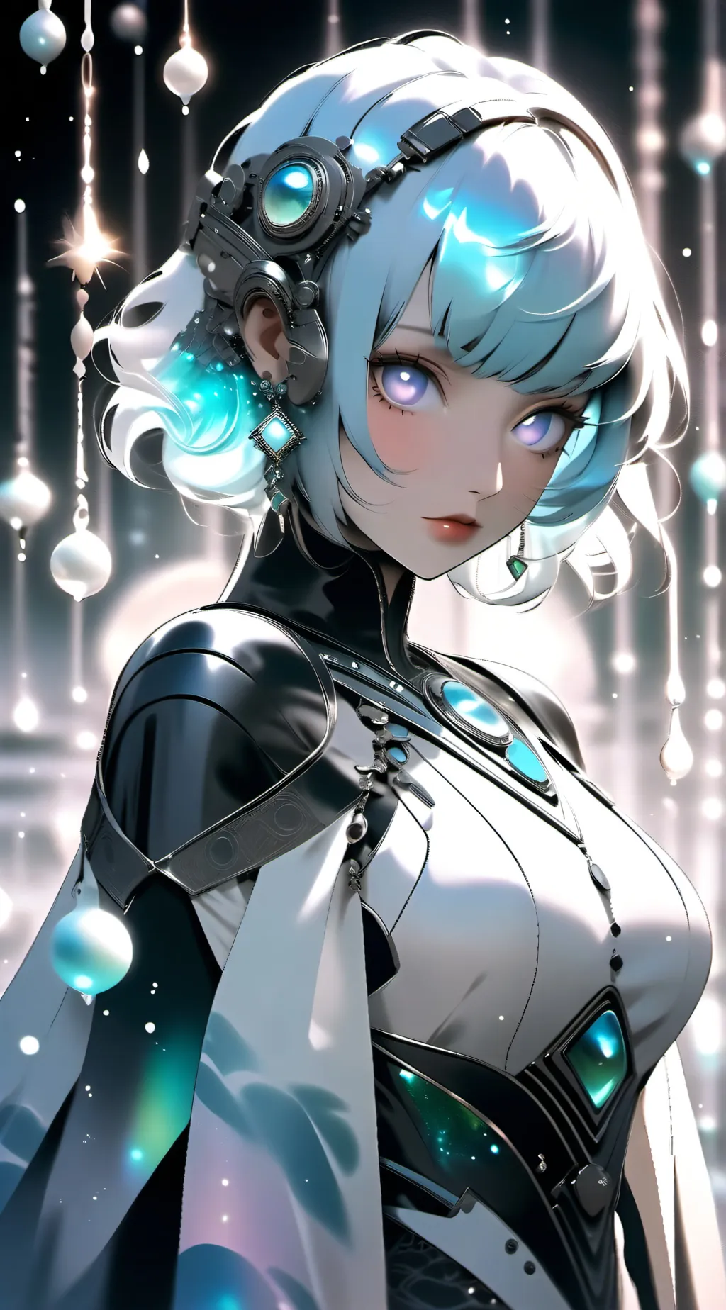ai character: Cyan background