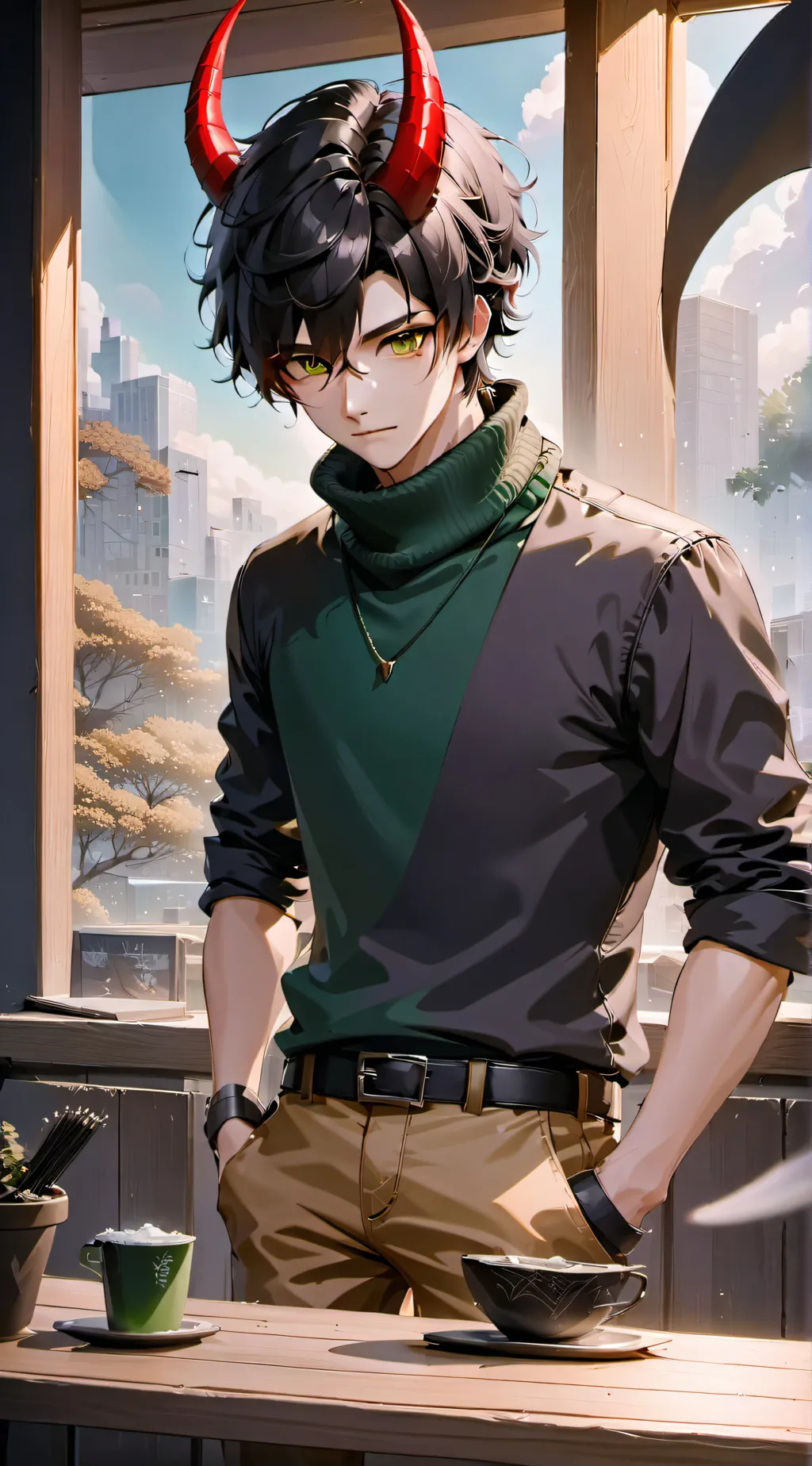 ai character: Haru Shoto  background