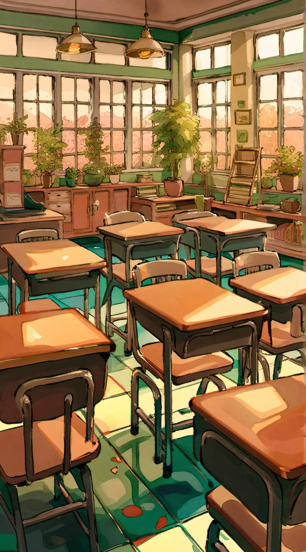 ai character: School drill background
