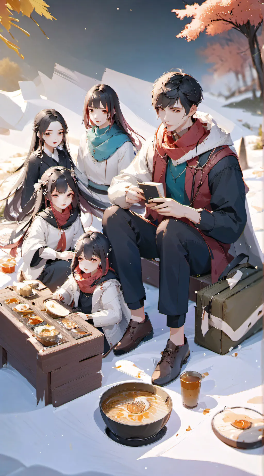 ai character: Family gathering  background