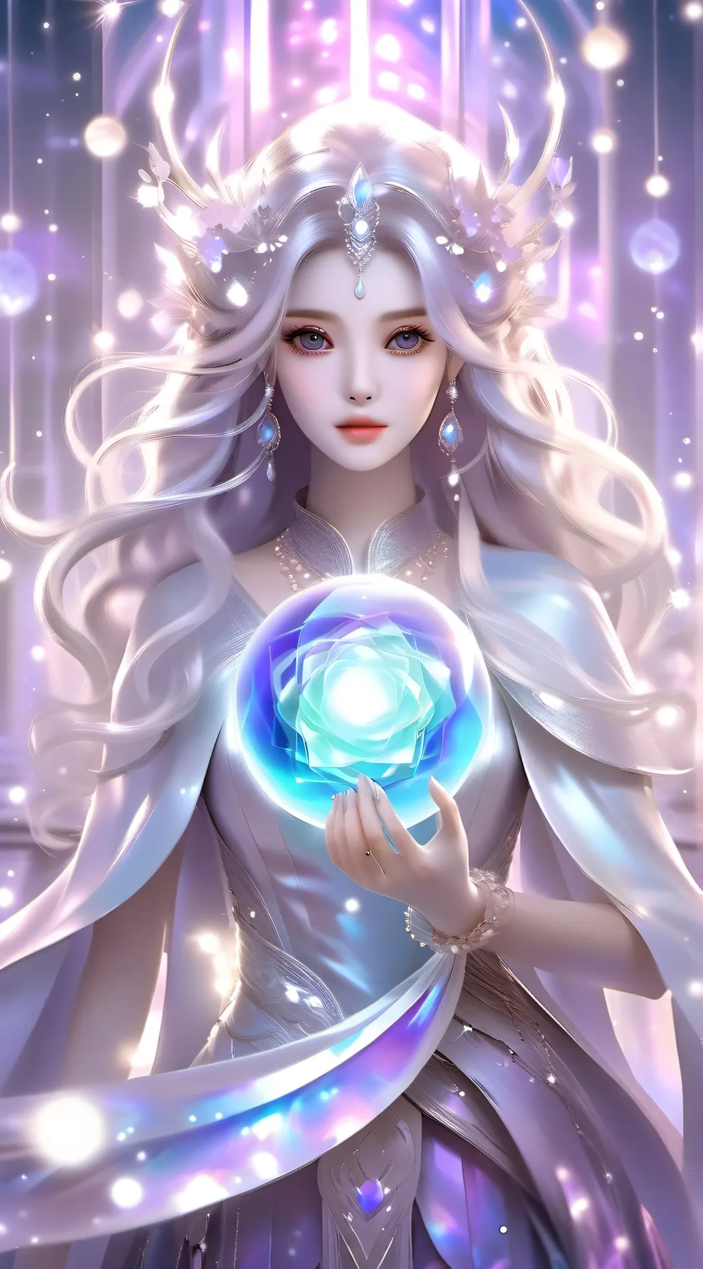 ai character: goddess of the ice background