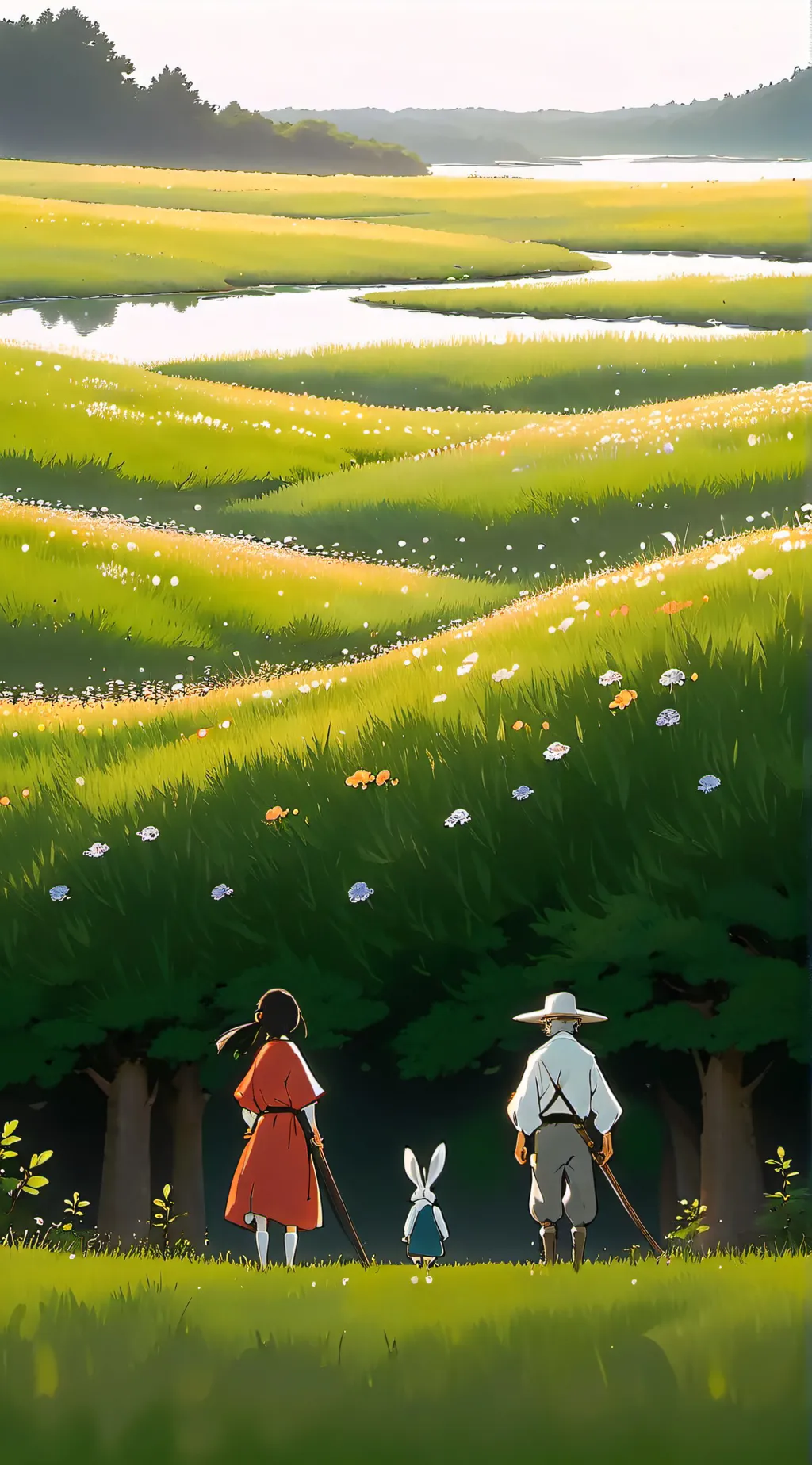 ai character: Grass background