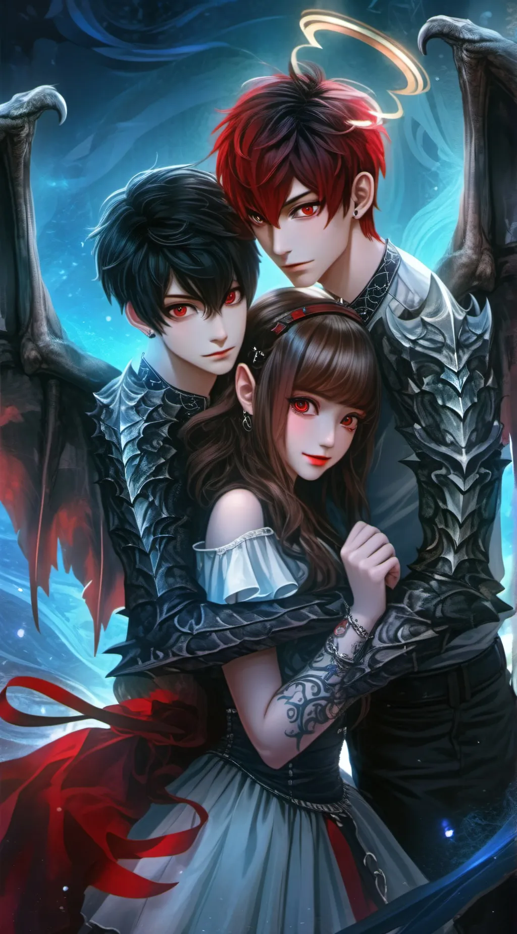 ai character: Loki and Lucifer  background