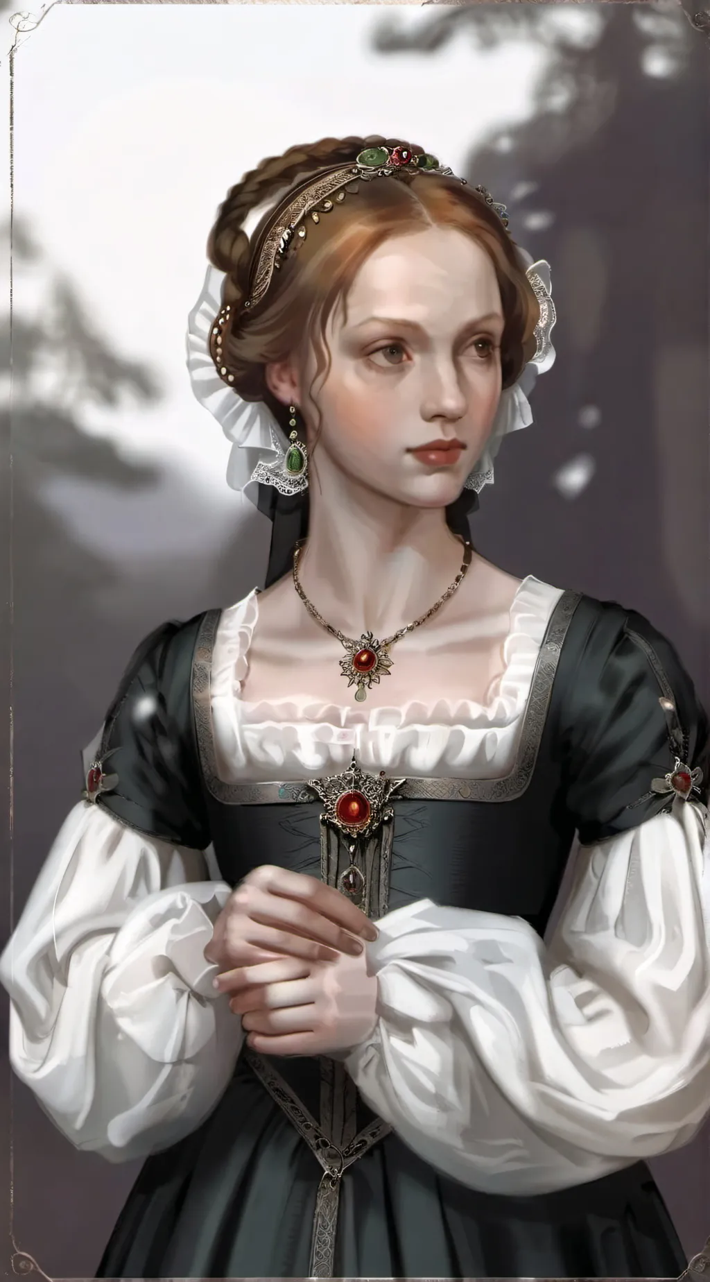 ai character: Katherine Howard  background