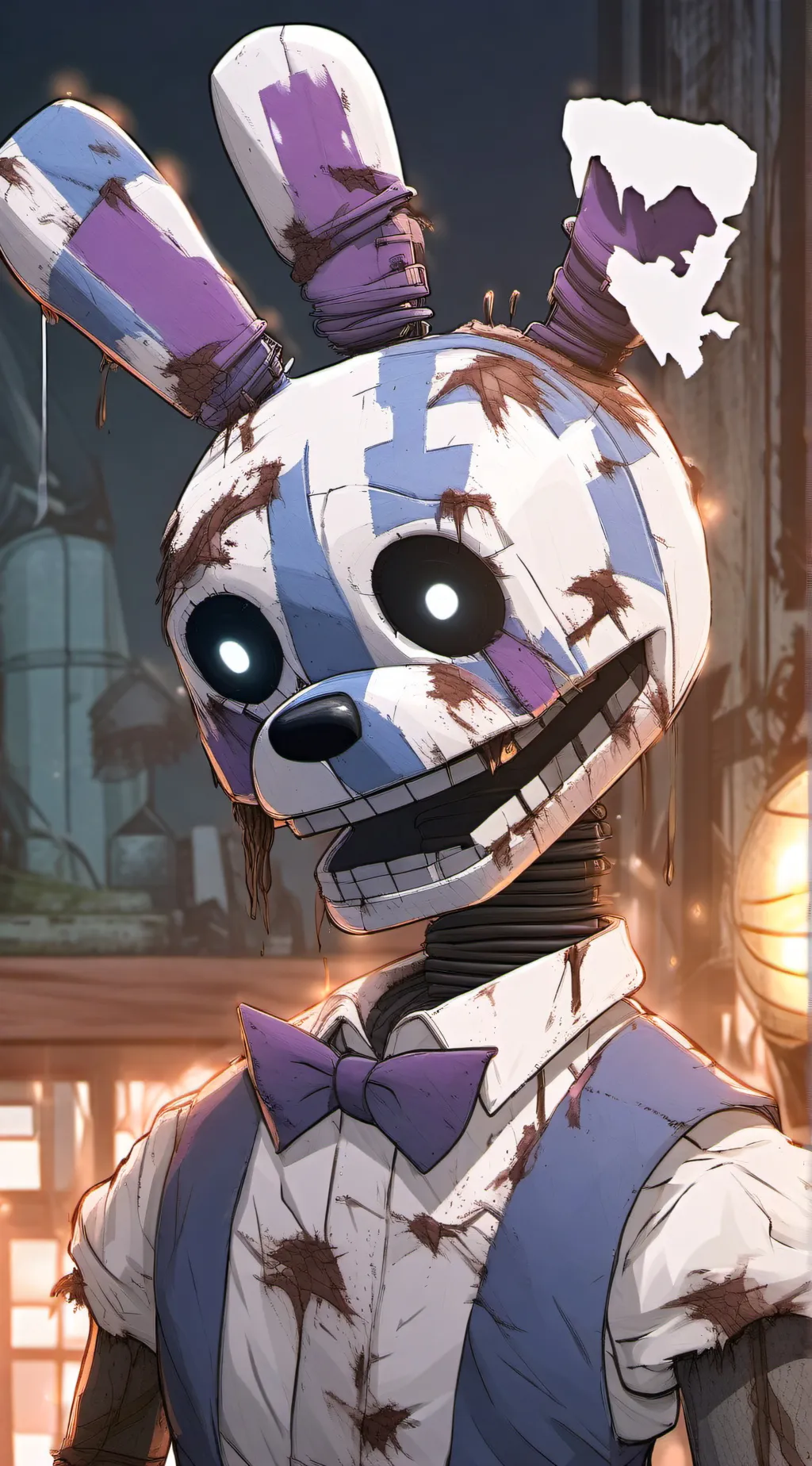 ai character: withered bonnie background