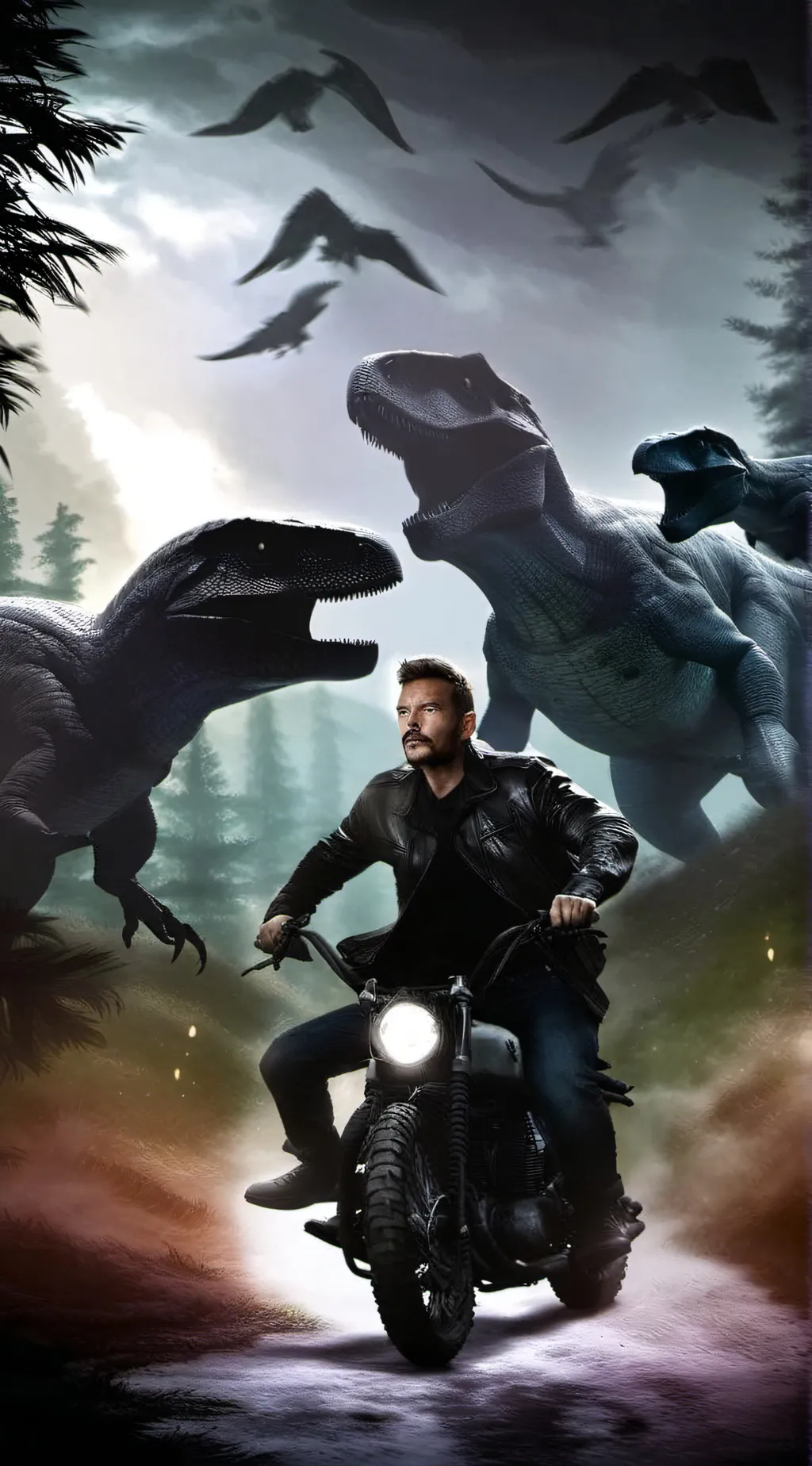 ai character: Jurassic park background