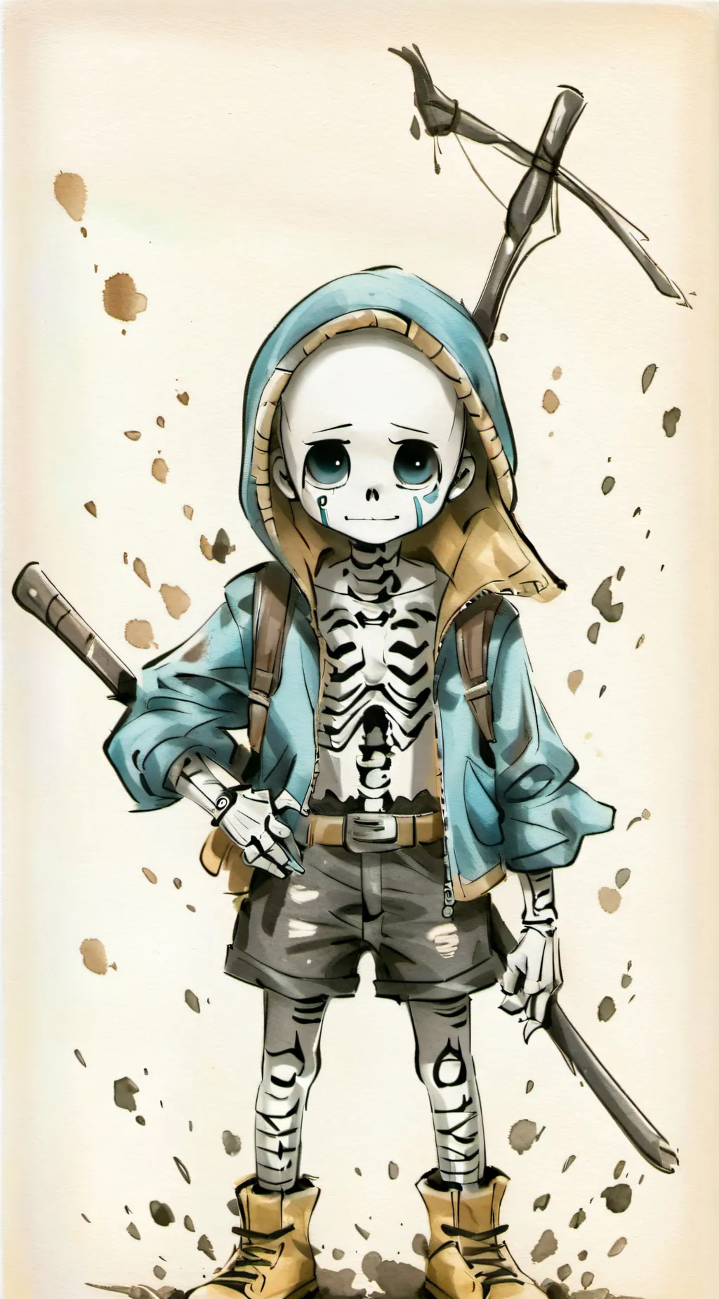 ai character: baby blue background