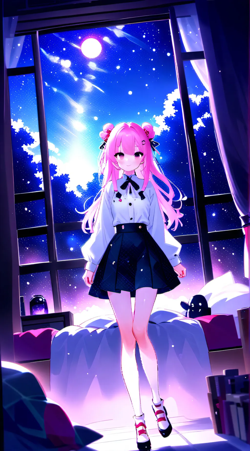 ai character: Nebula background