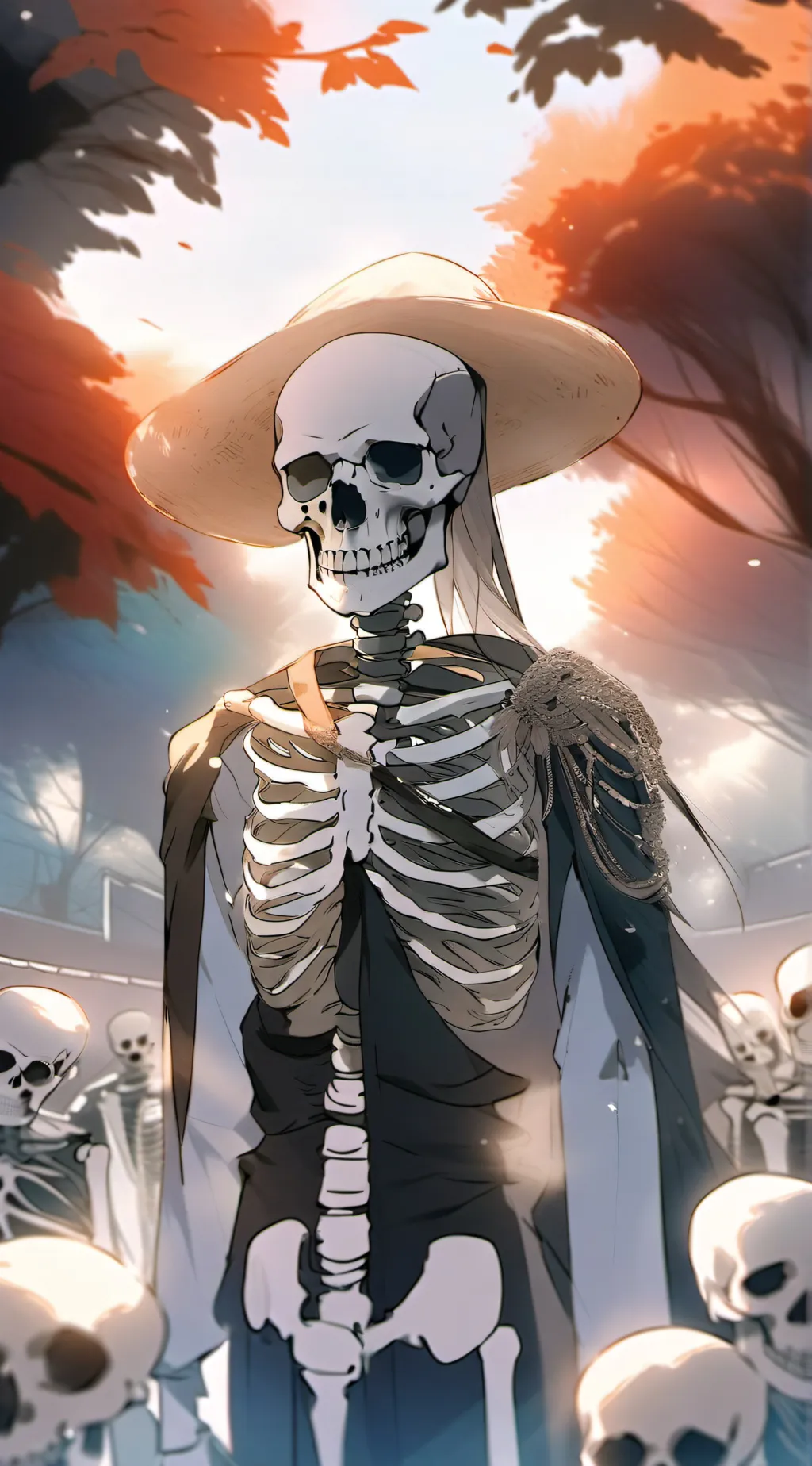 ai character: skeleton background