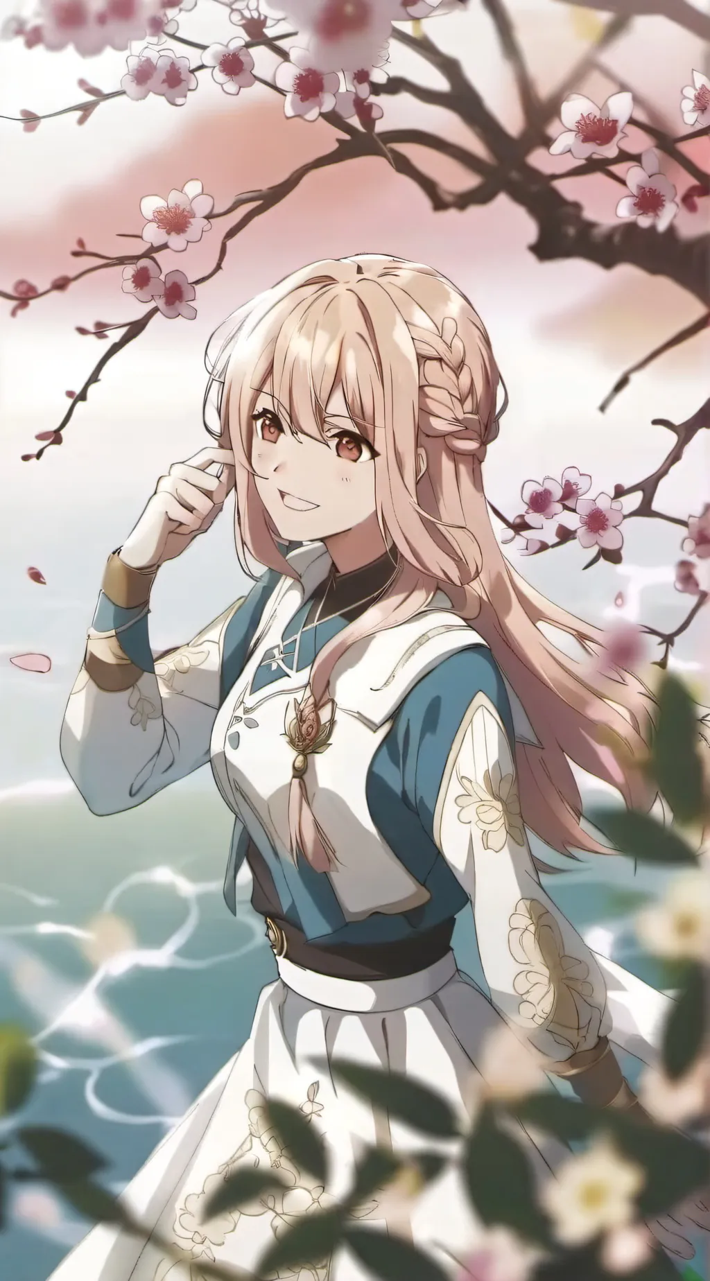 ai character: 🤍🌸Ana,💜❤️ background