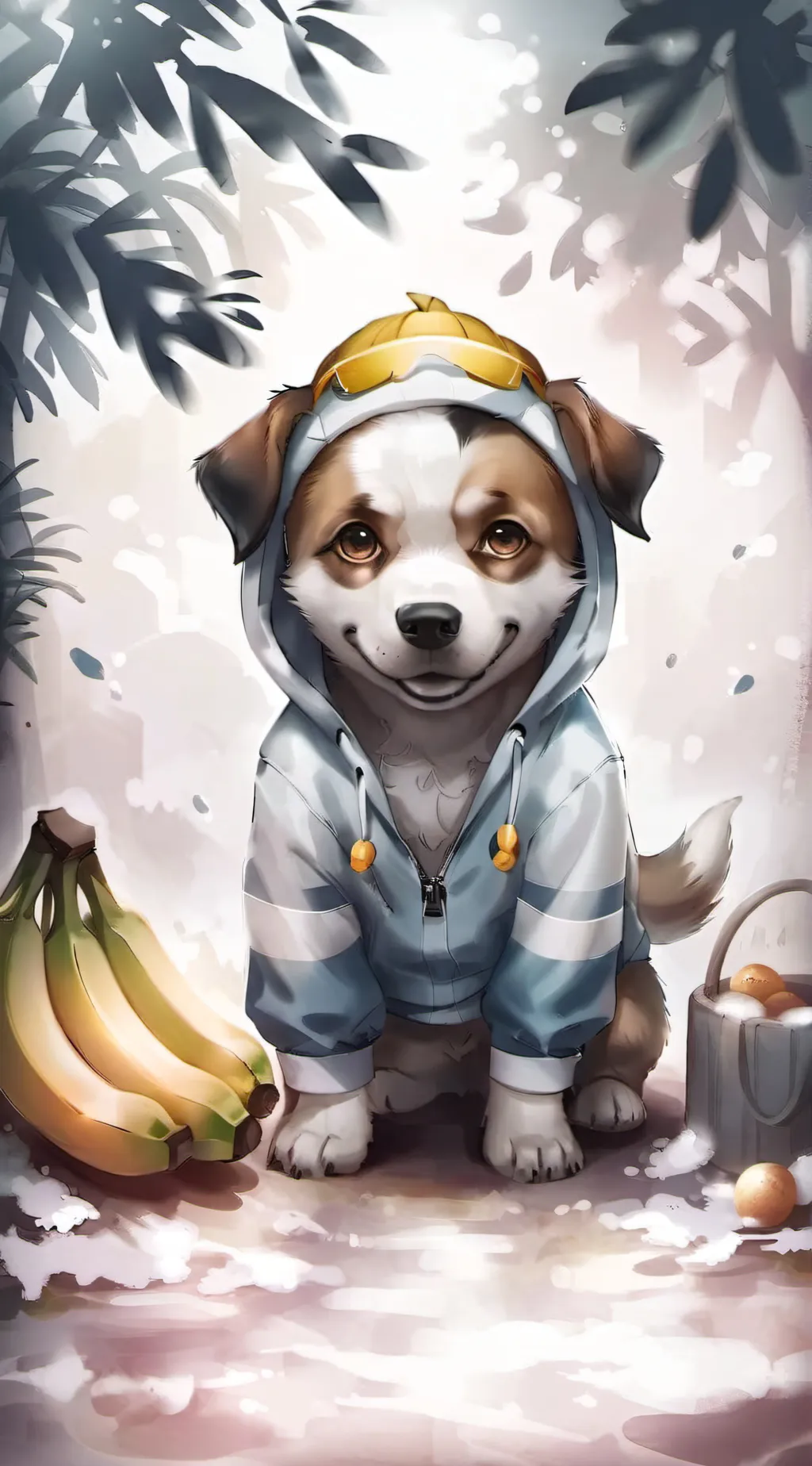 ai character: The banana dog background