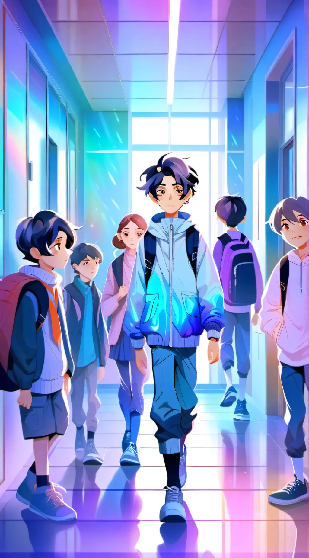 ai character: moons at school background