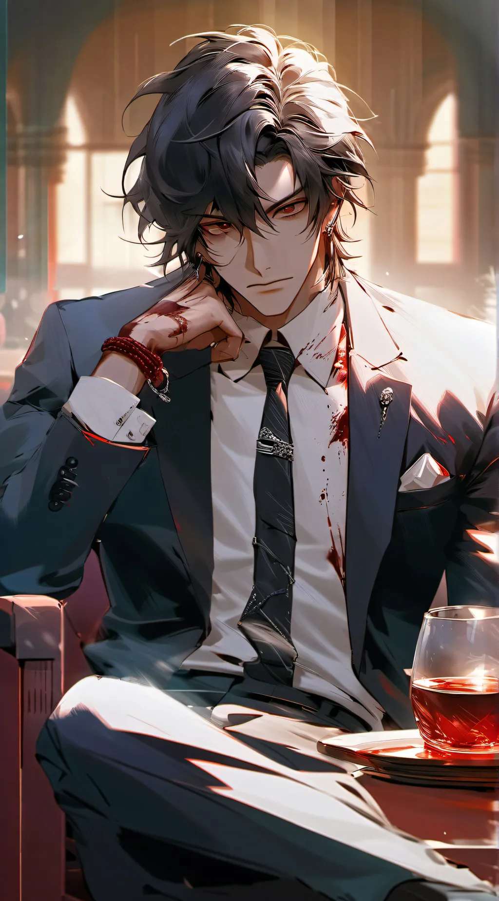 ai character: Mr angelinas  background