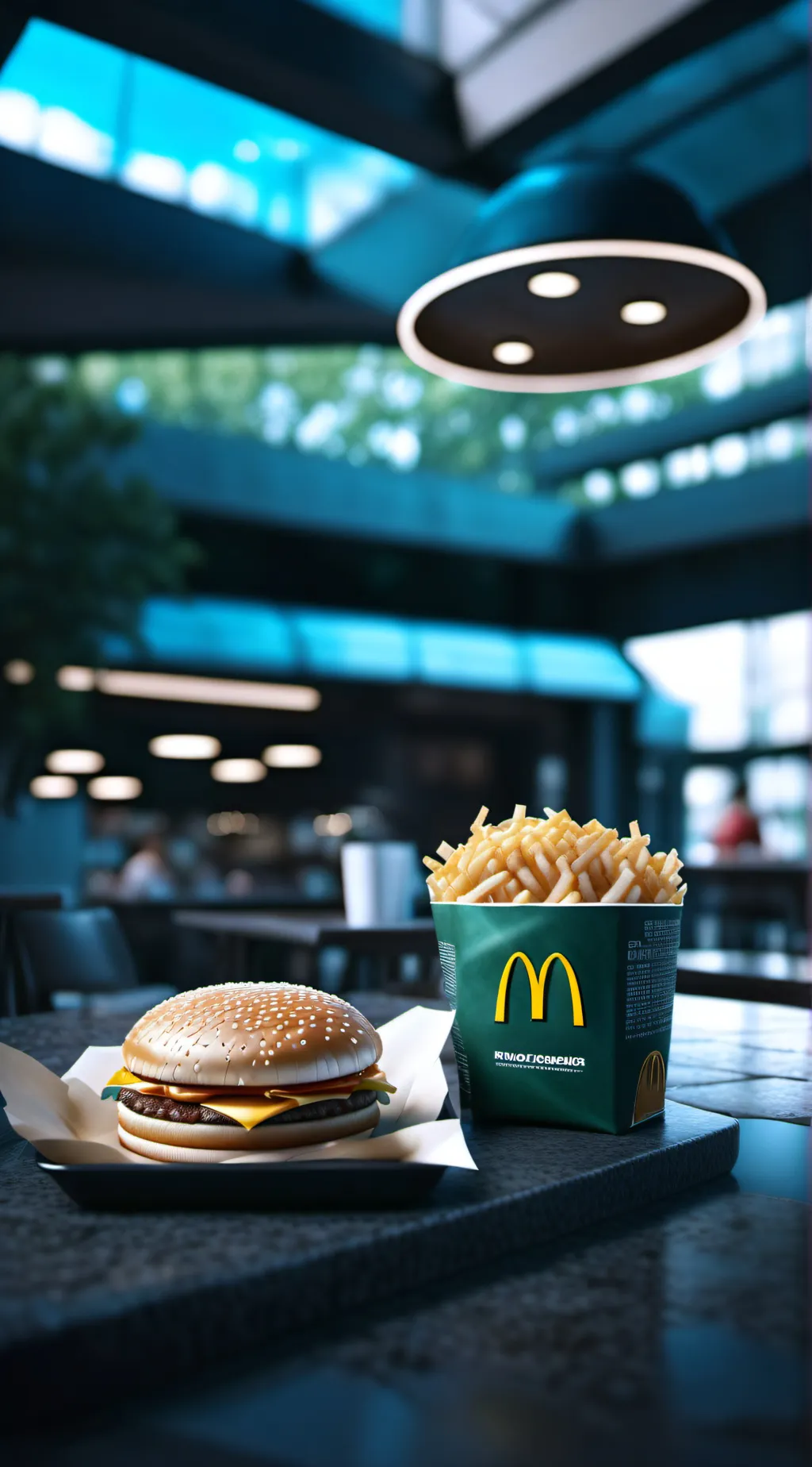 ai character: McDonald's shift background