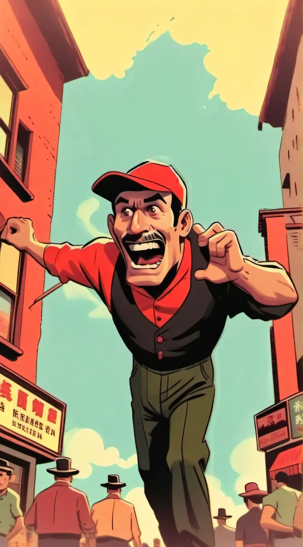 ai character: angry 😡😡😡 Mario background