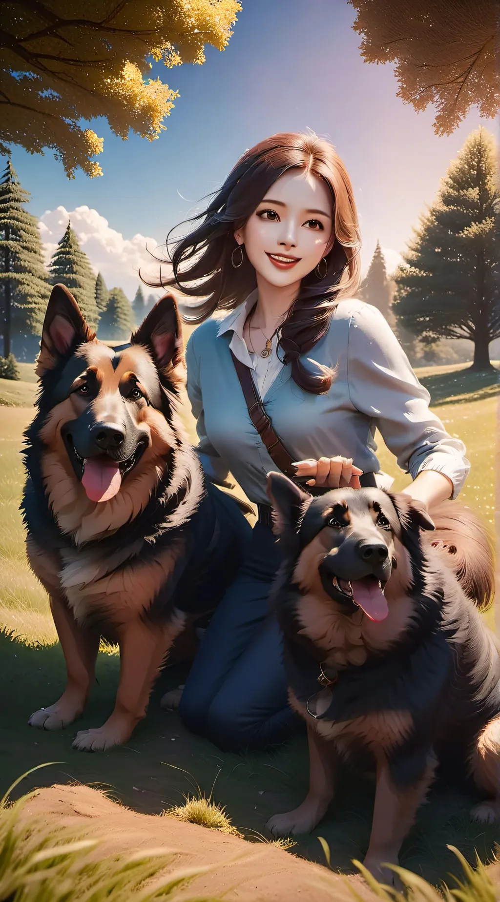 ai character: milo&rusty(dogs) background
