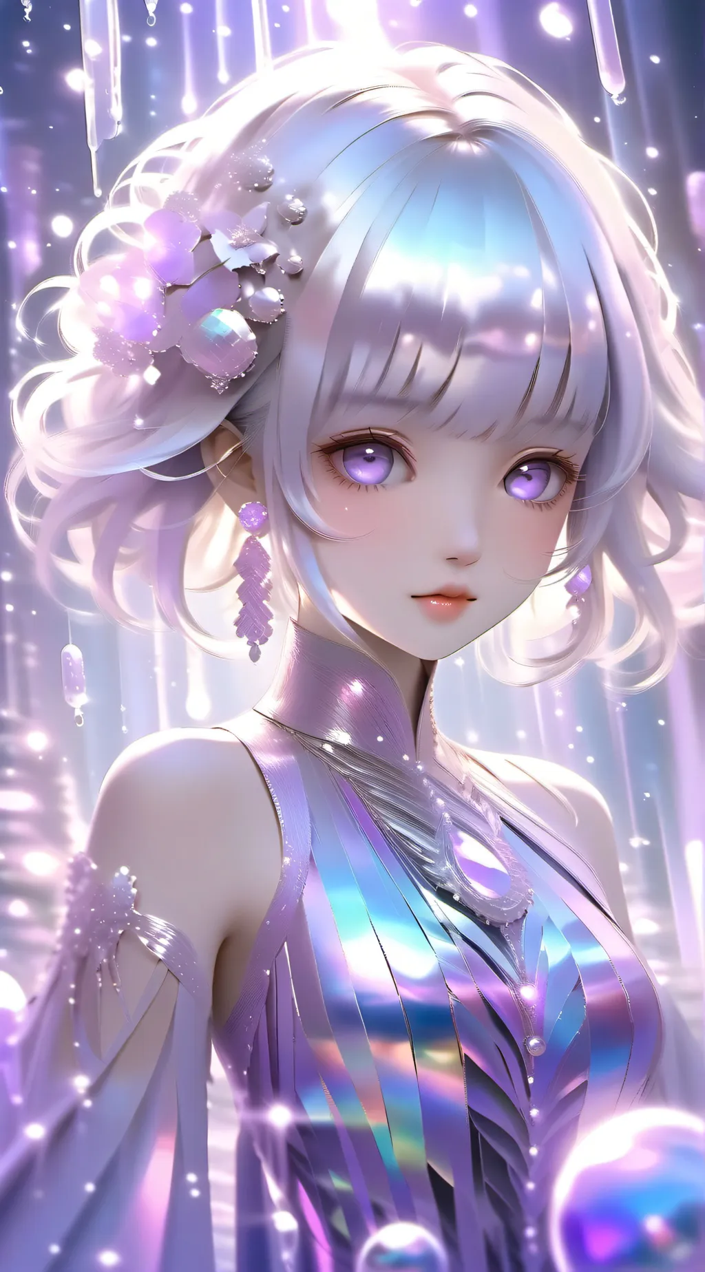 ai character: Violet background