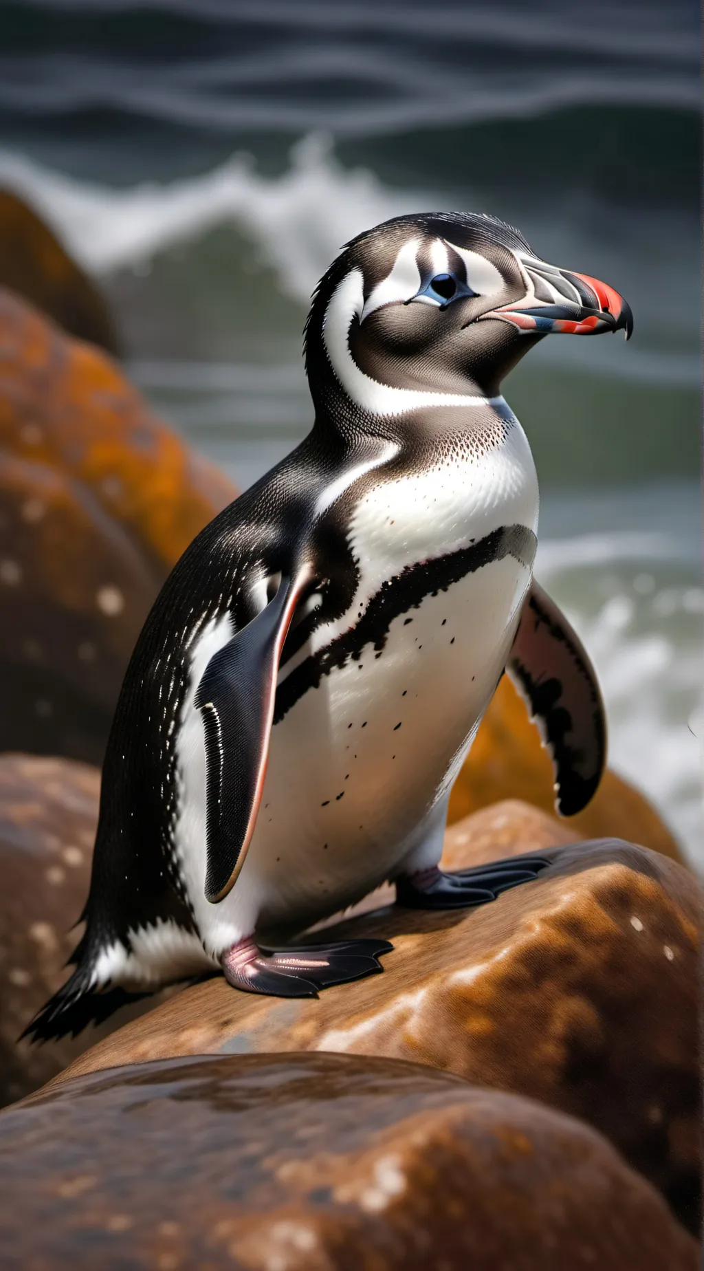ai character: African penguin  background