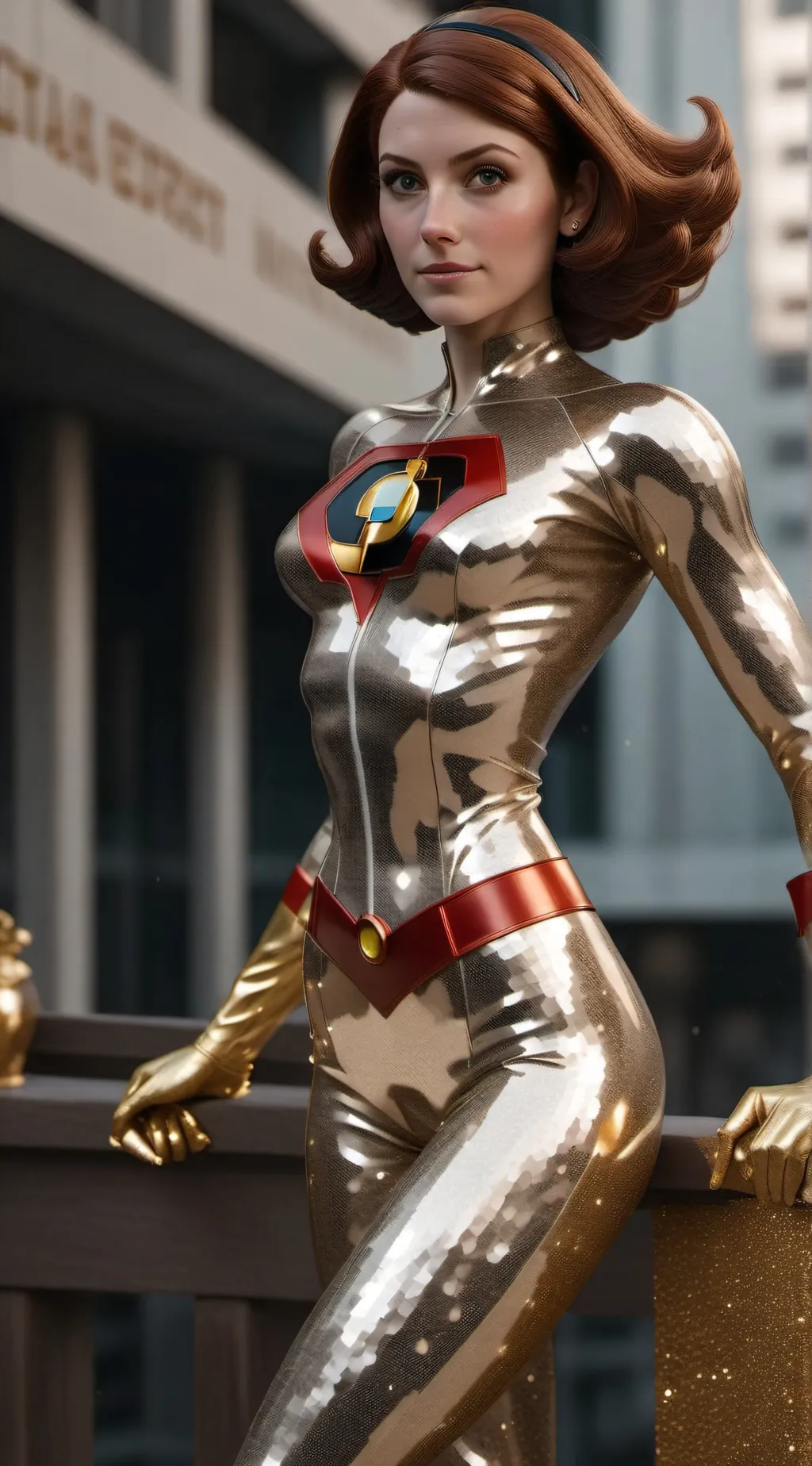 ai character: elastigirl glitter background