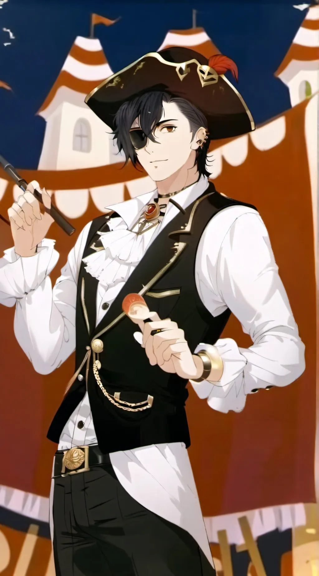 ai character: •One piece• background