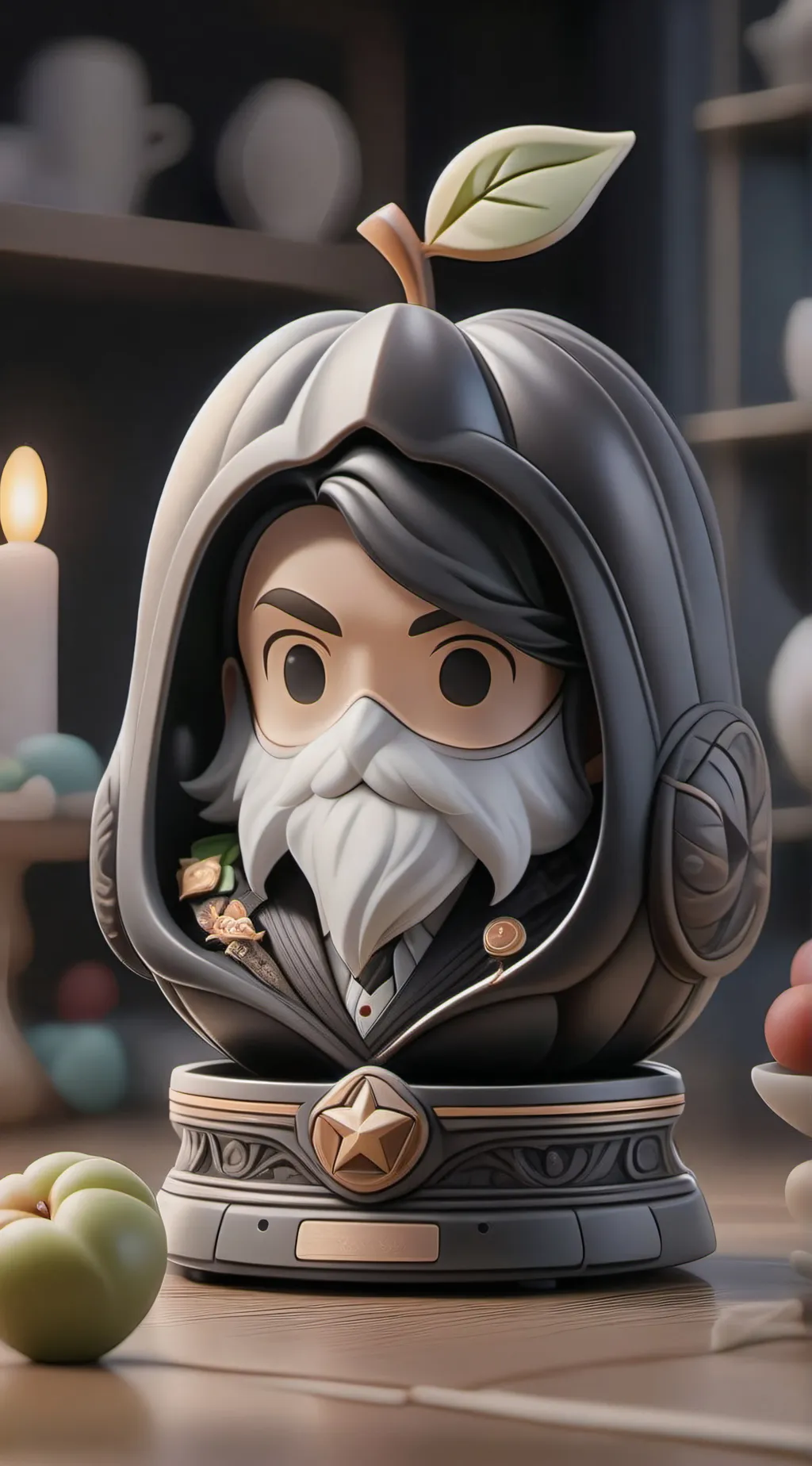 ai character: Knowledge Apple background