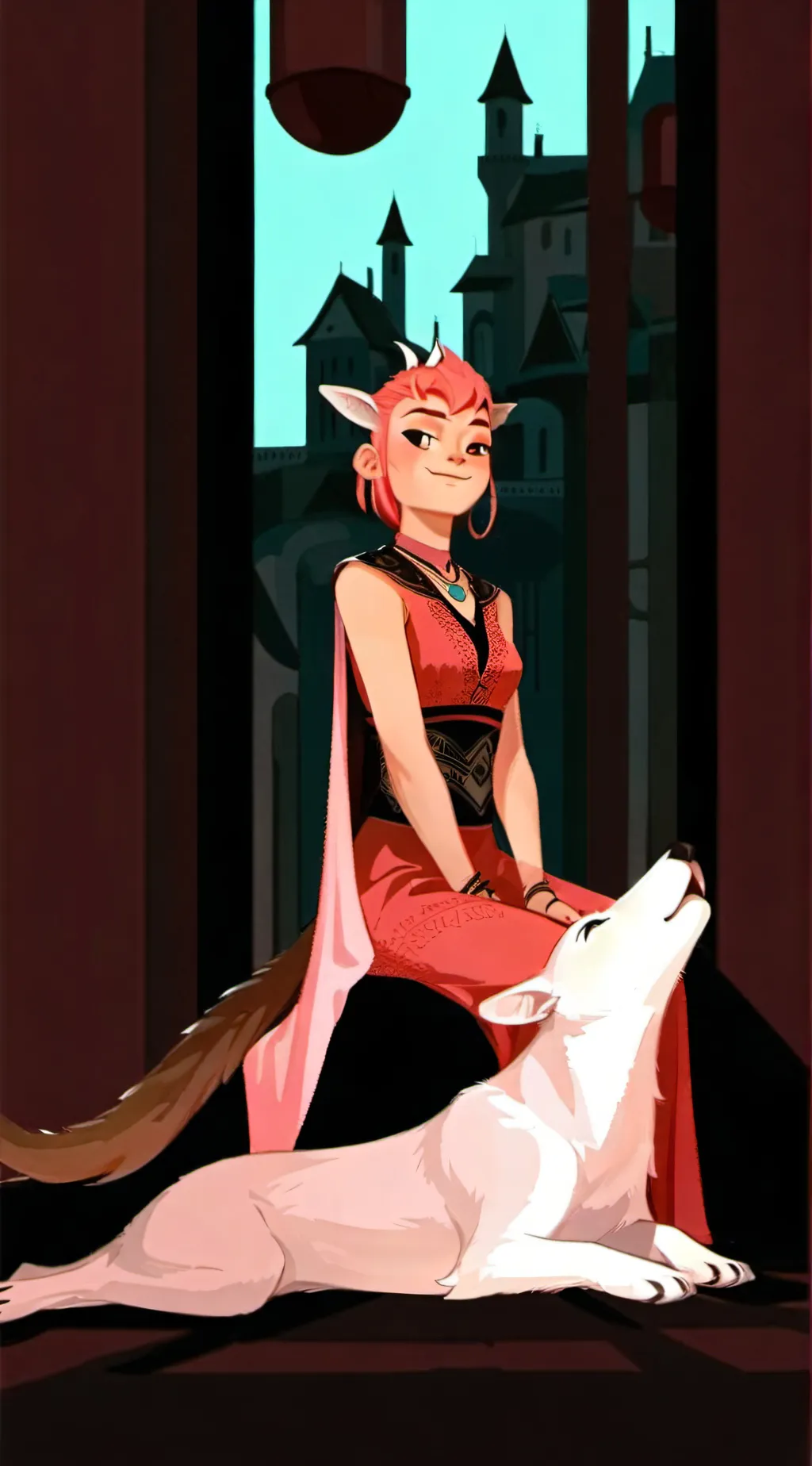 ai character: Nimona  background