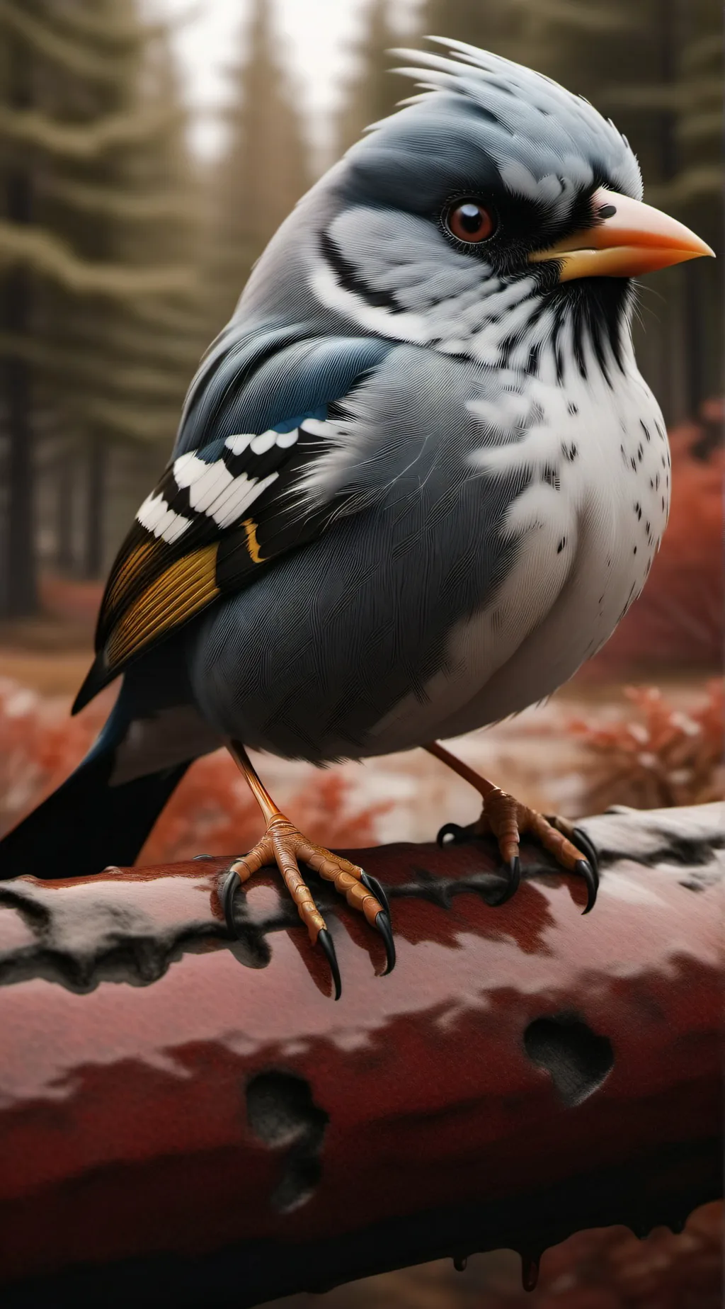 ai character: SIDE EYE BIRD background