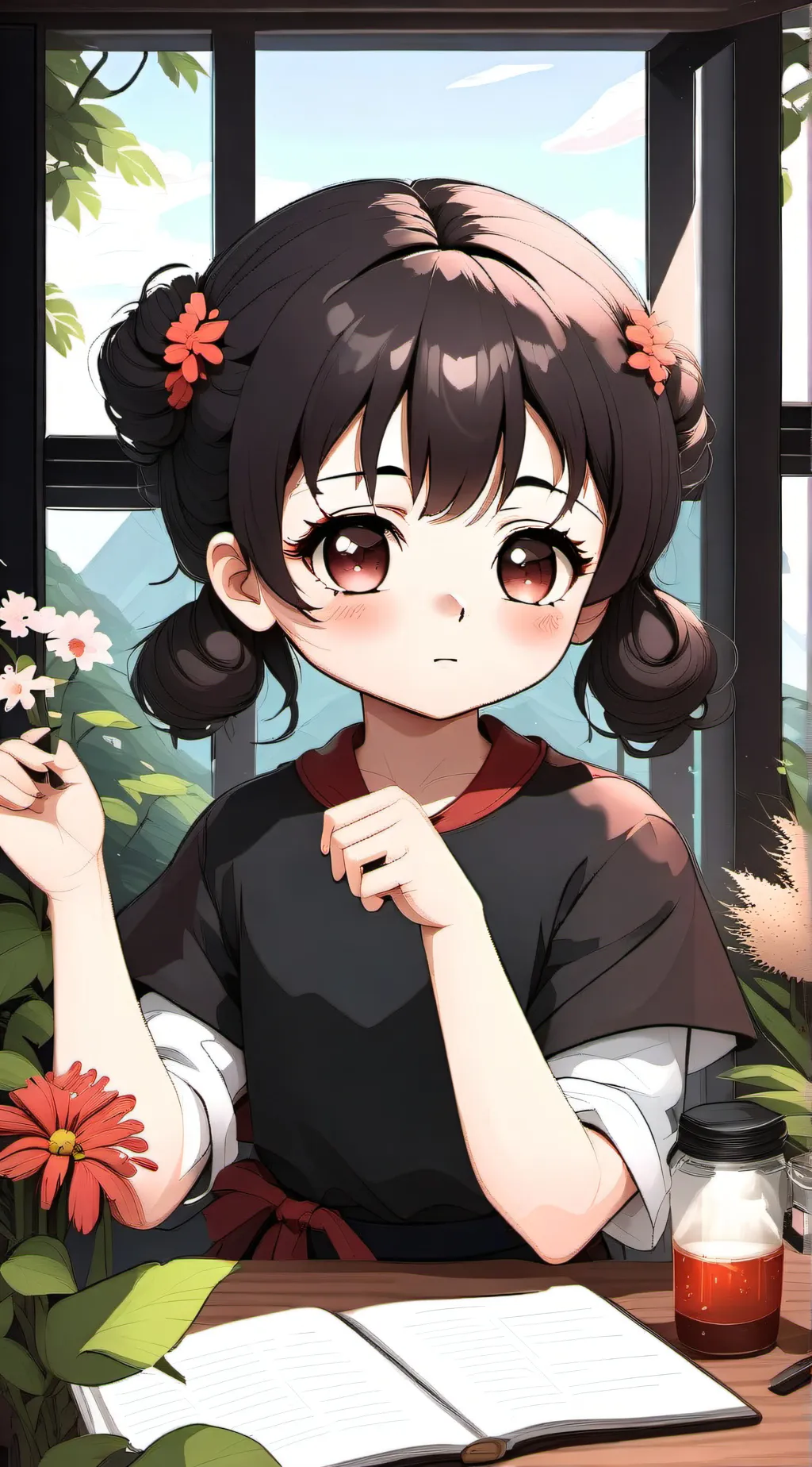 ai character: Rose background