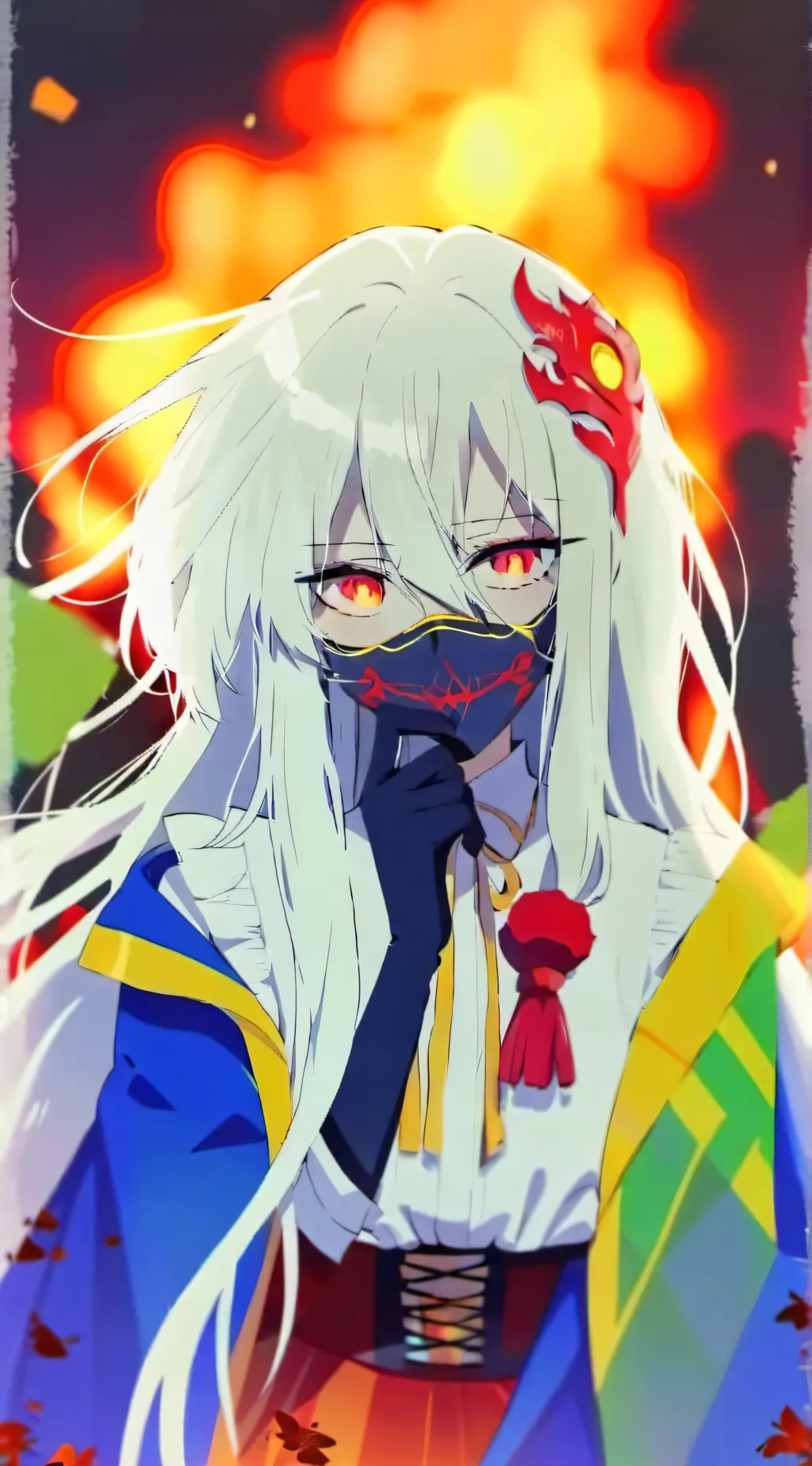 ai character: The crimson flame background