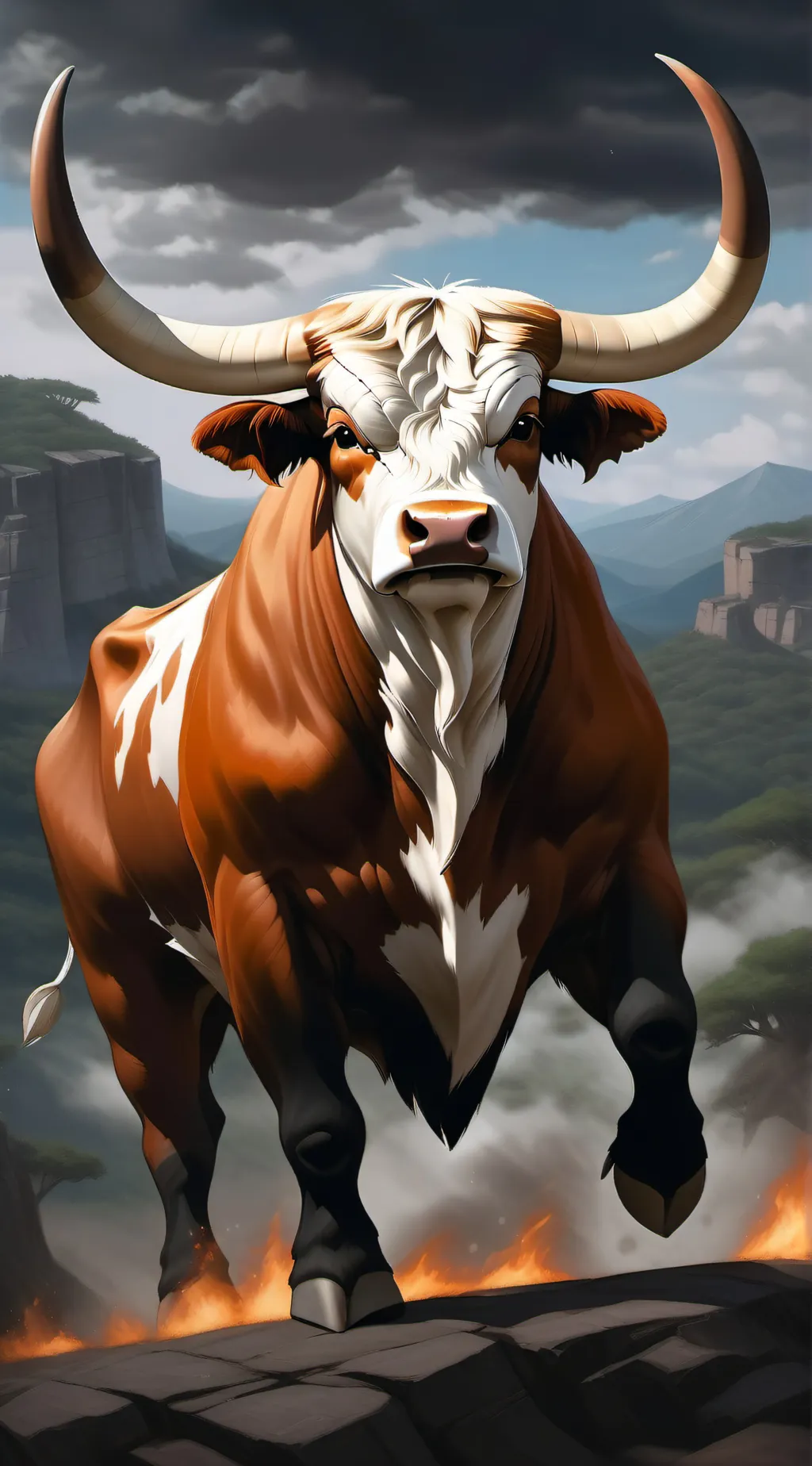 ai character: longhorn  background