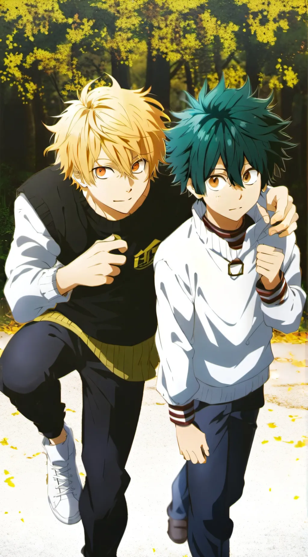 ai character: bakugo/deku background