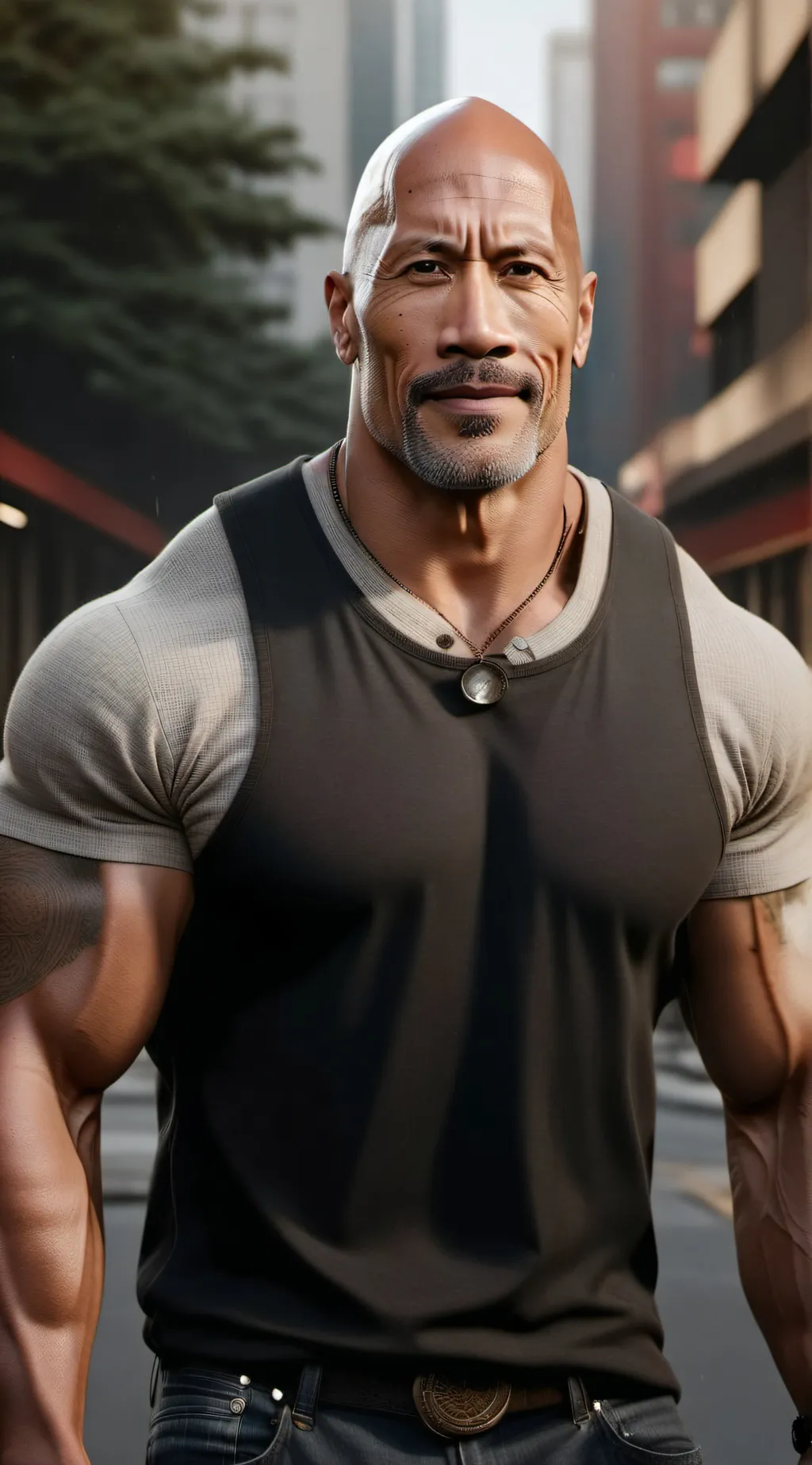 ai character: Dwayne Johnson background