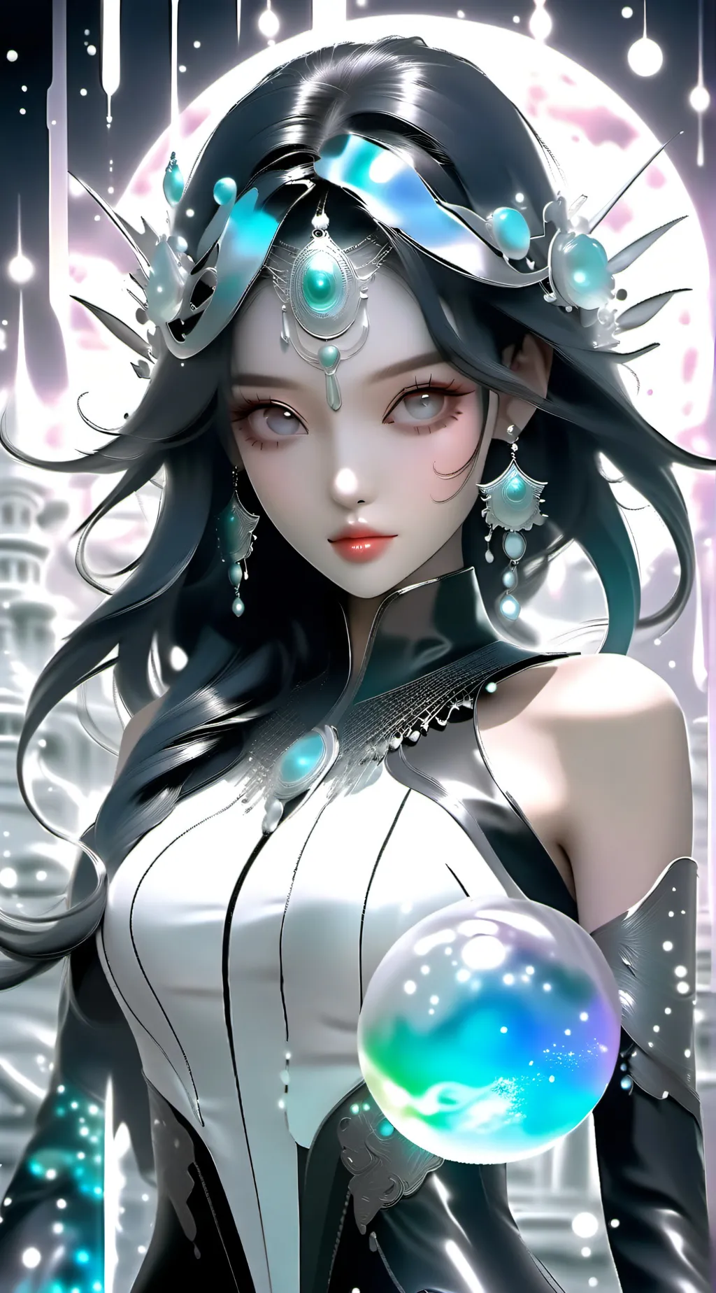 ai character: Blue ruby background