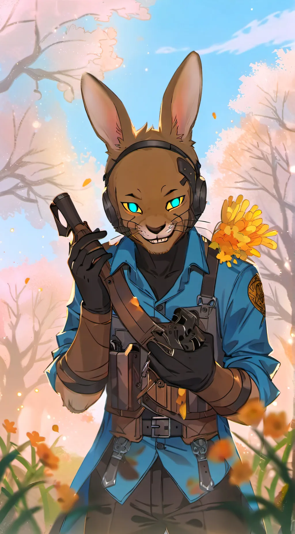 ai character: Spring trap background