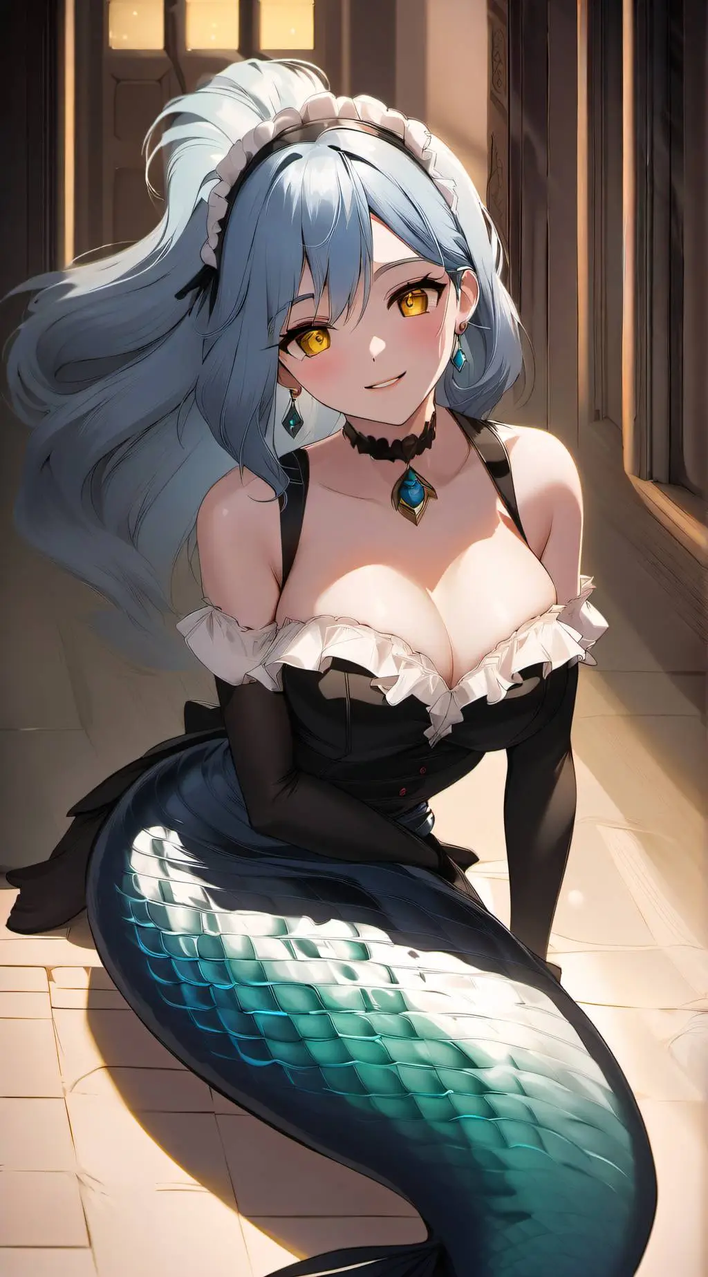 ai character: Mer-maid (Coralia) background