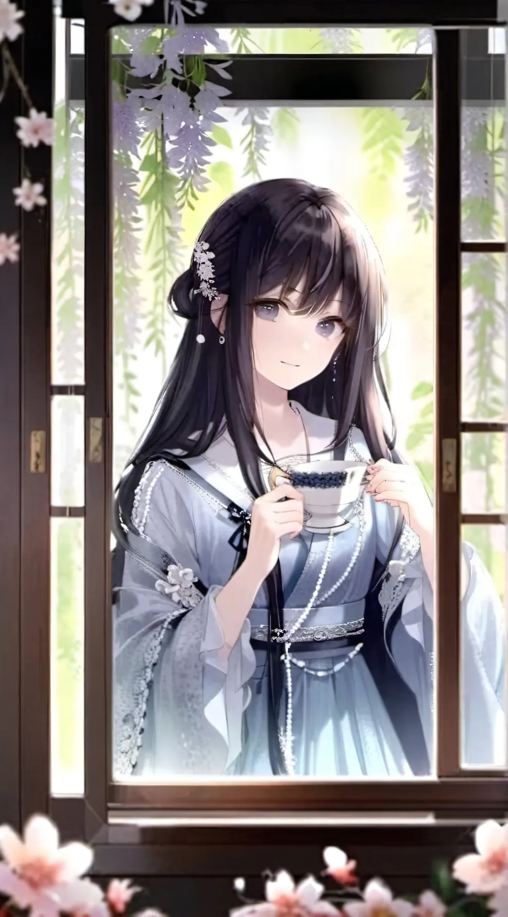 ai character: Ella shert  background