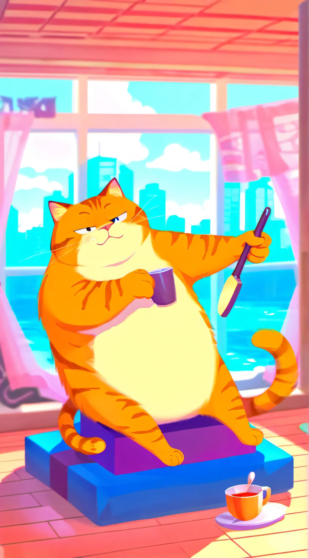 ai character: Garfield background