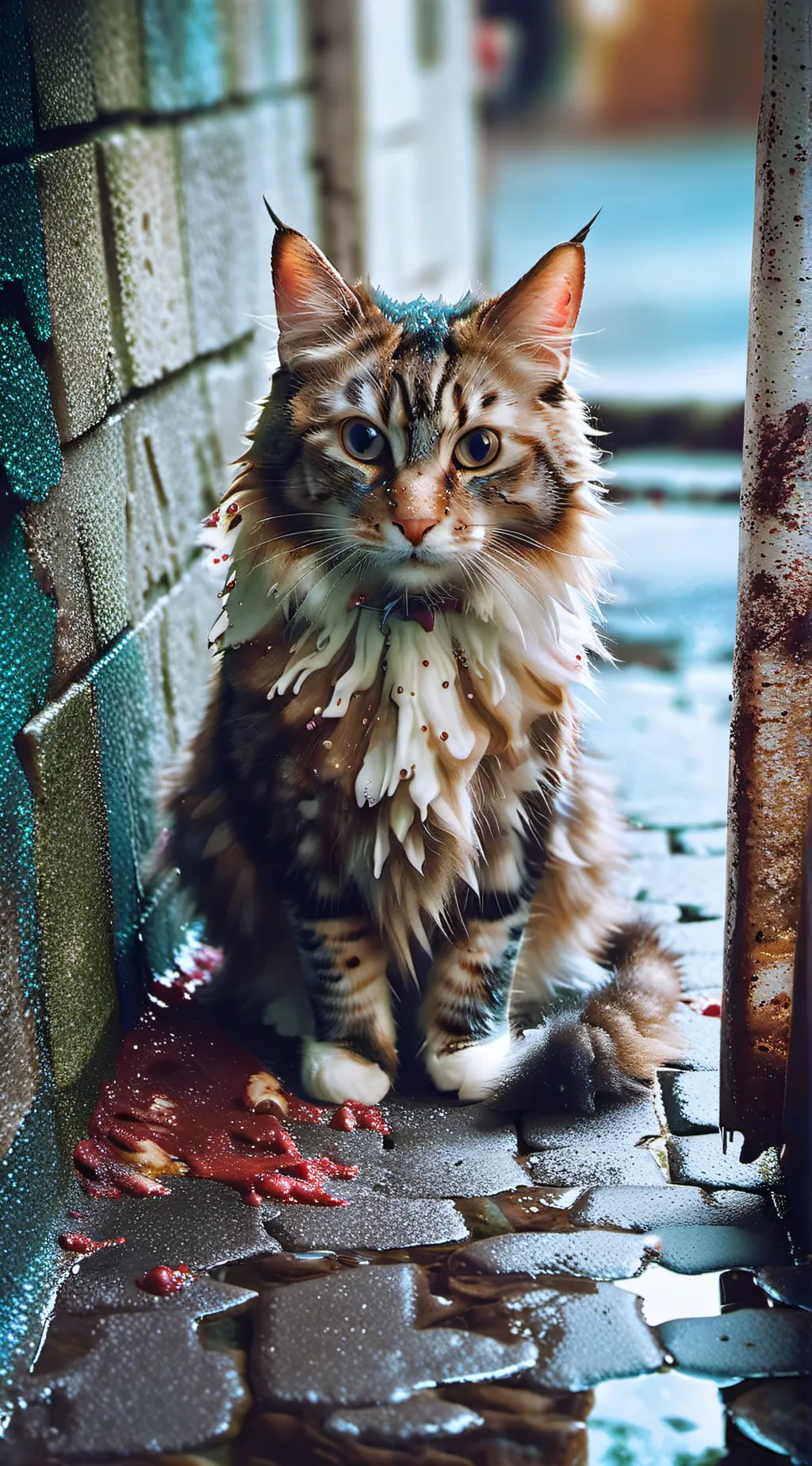 ai character: Cat death background