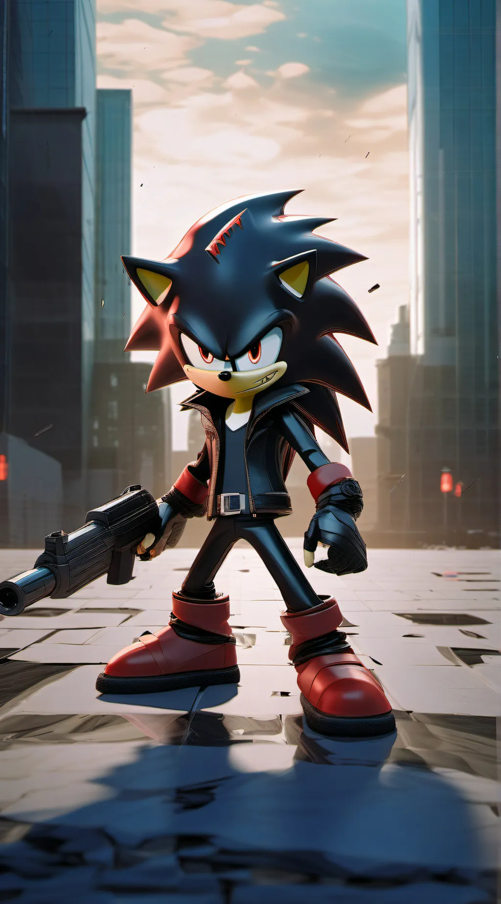 ai character: shadow and sonic  background