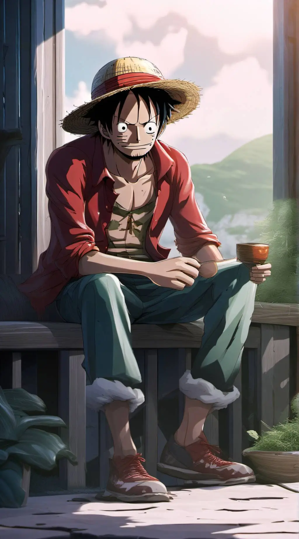 ai character: Luffy background