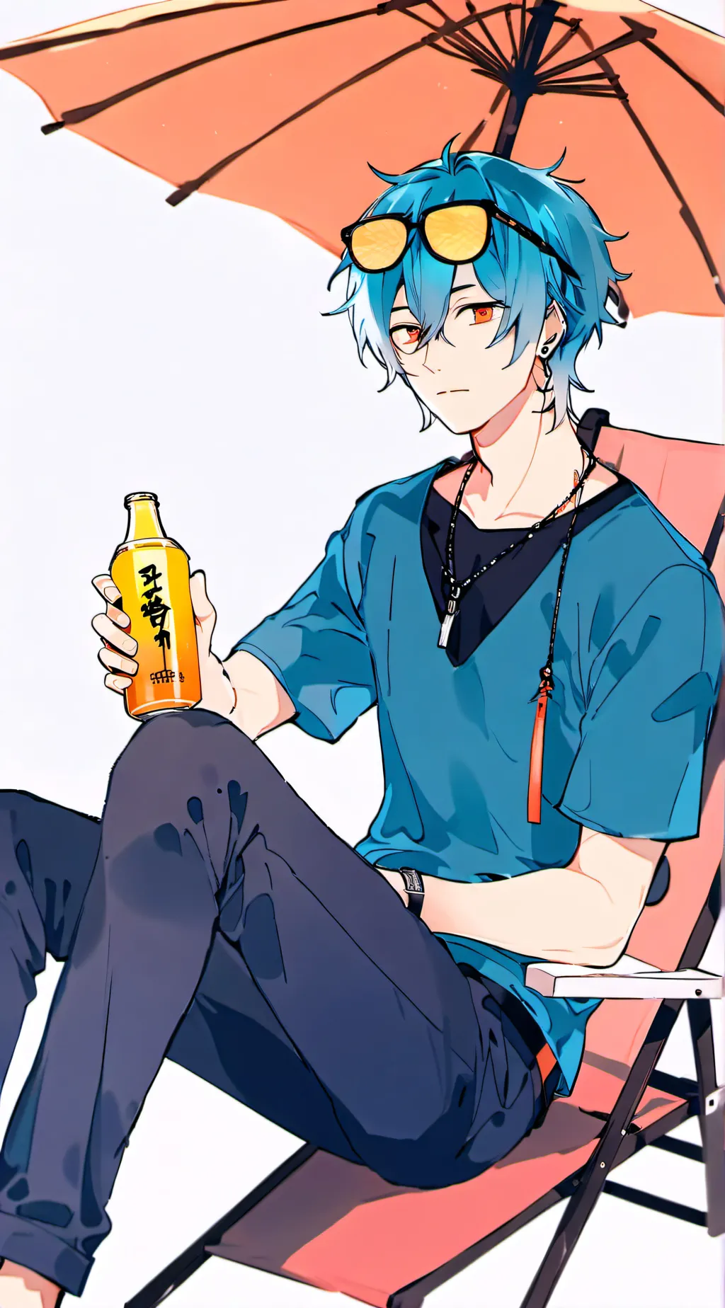 ai character: turquoise  background