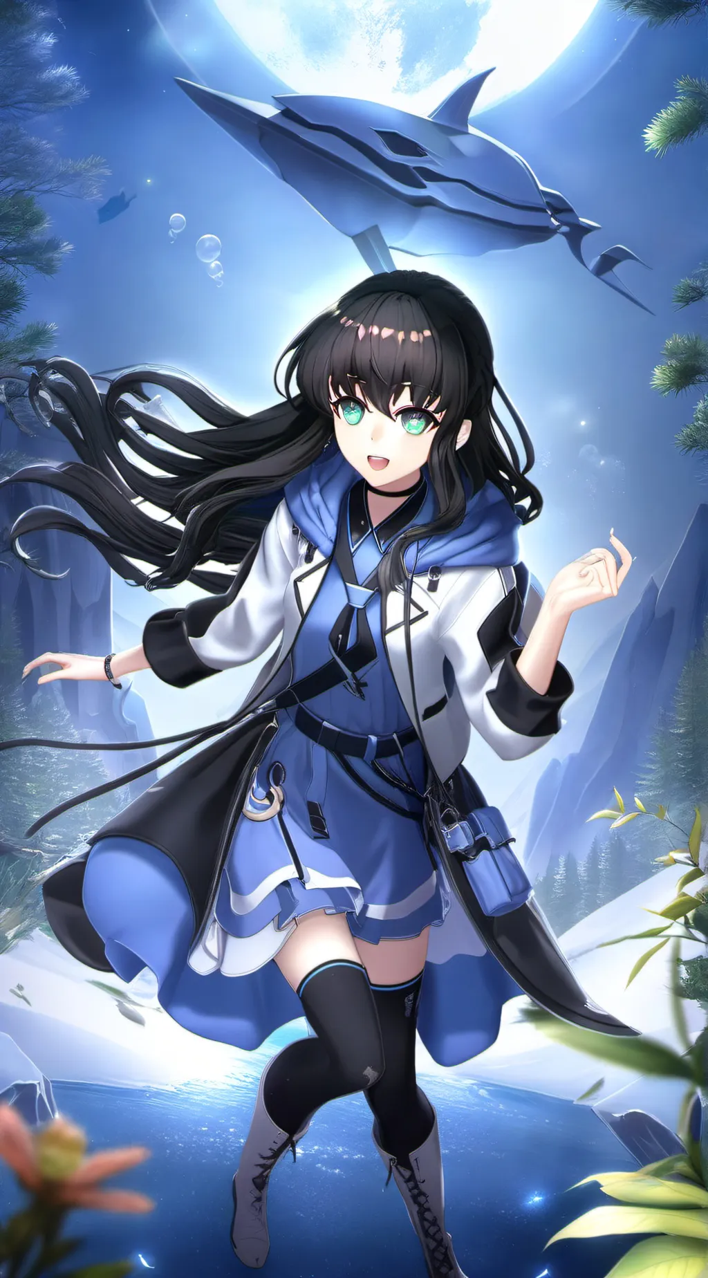 ai character: Hashira hugs background