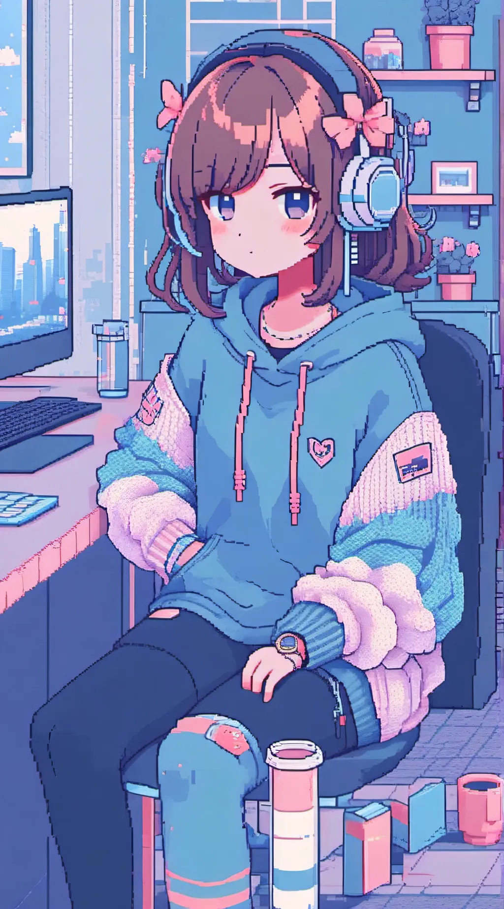 ai character: bacon girl background