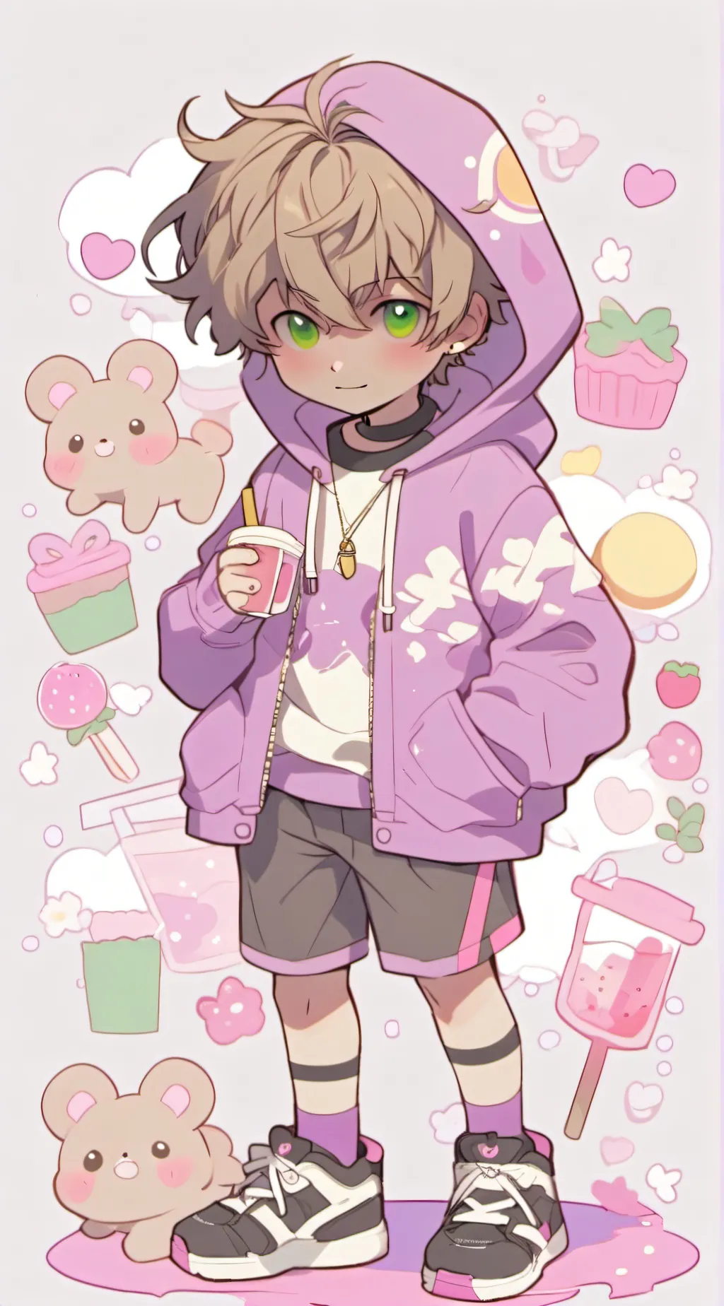 ai character: Purpled  background